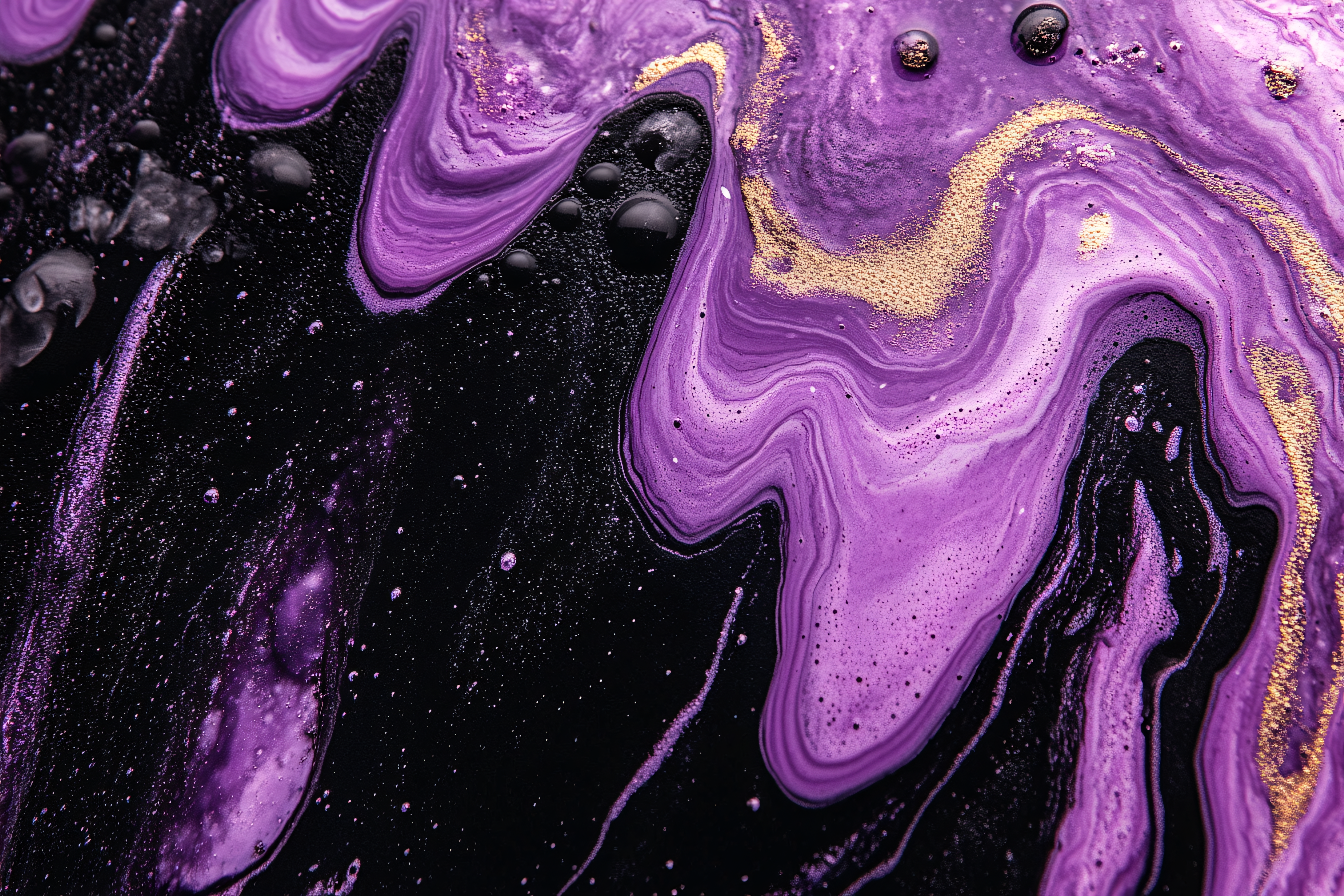 Abstract Purple and Gold Marble