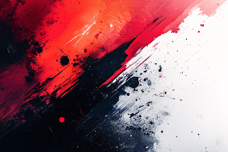 Abstract Red And Black Ink Splatter