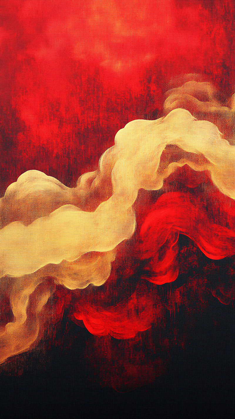 Abstract Red And Gold Cloudscape
