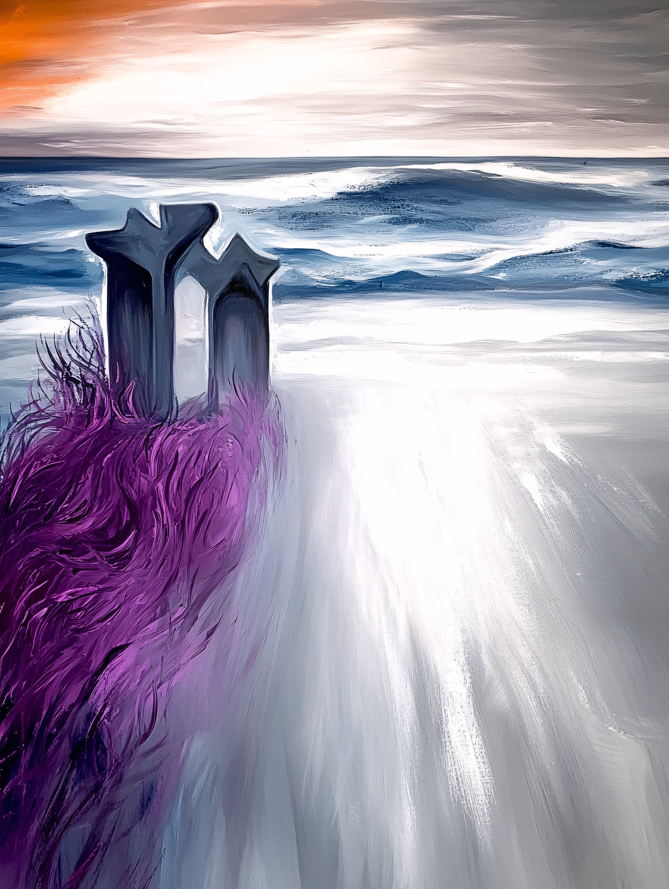 Abstract Seaside Arches Painting