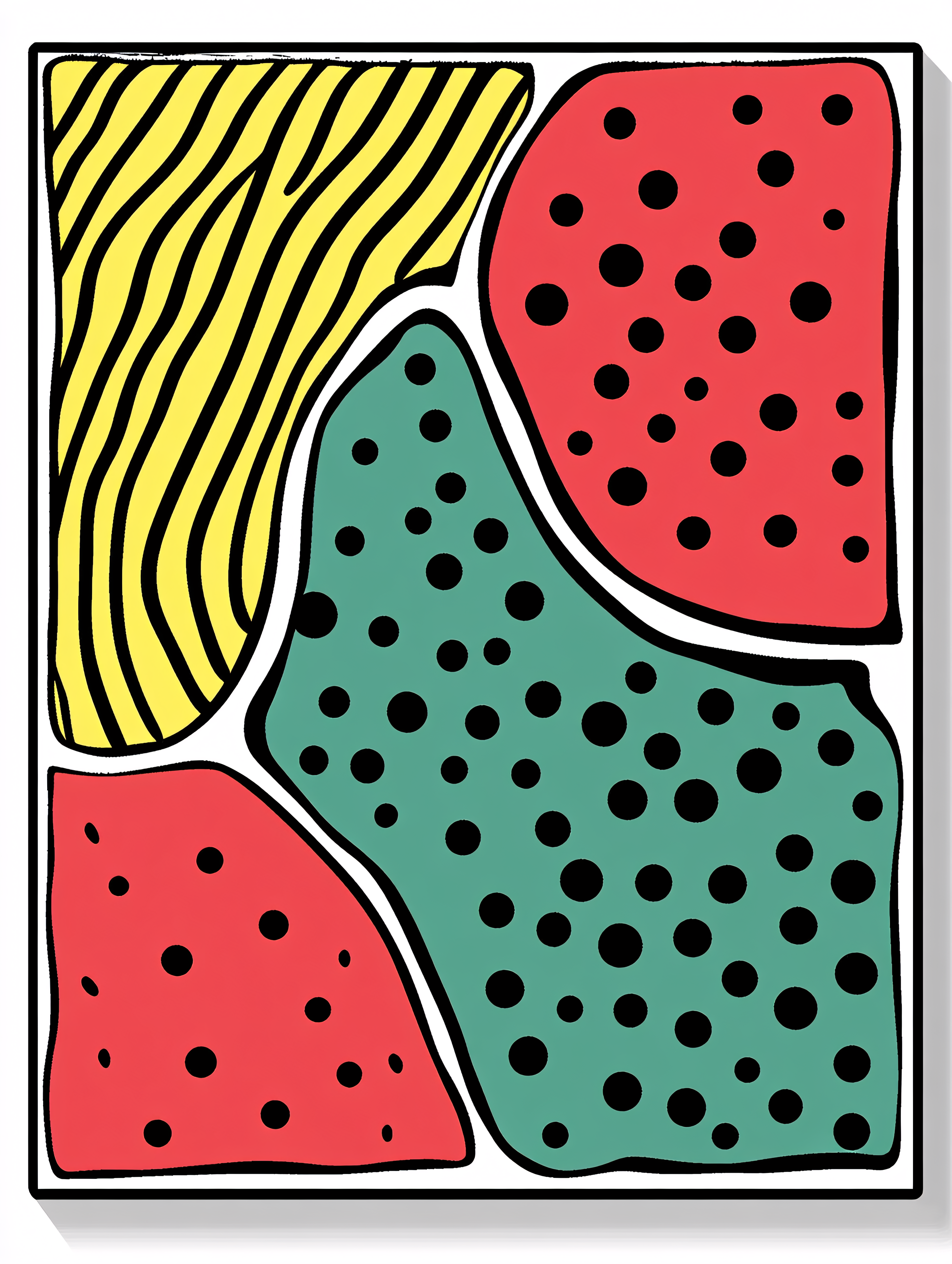 Abstract Shapes with Zebra Stripes and Dots