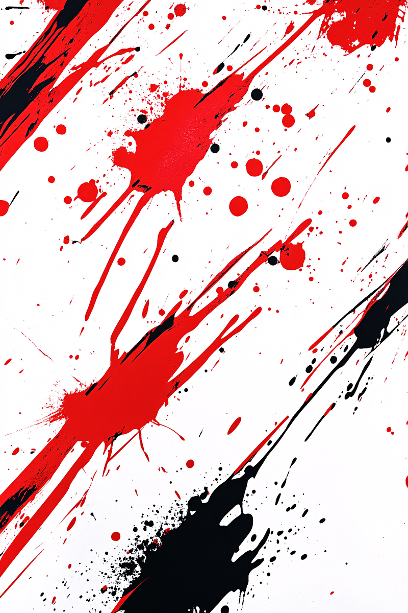 Abstract Splashes Of Red And Black