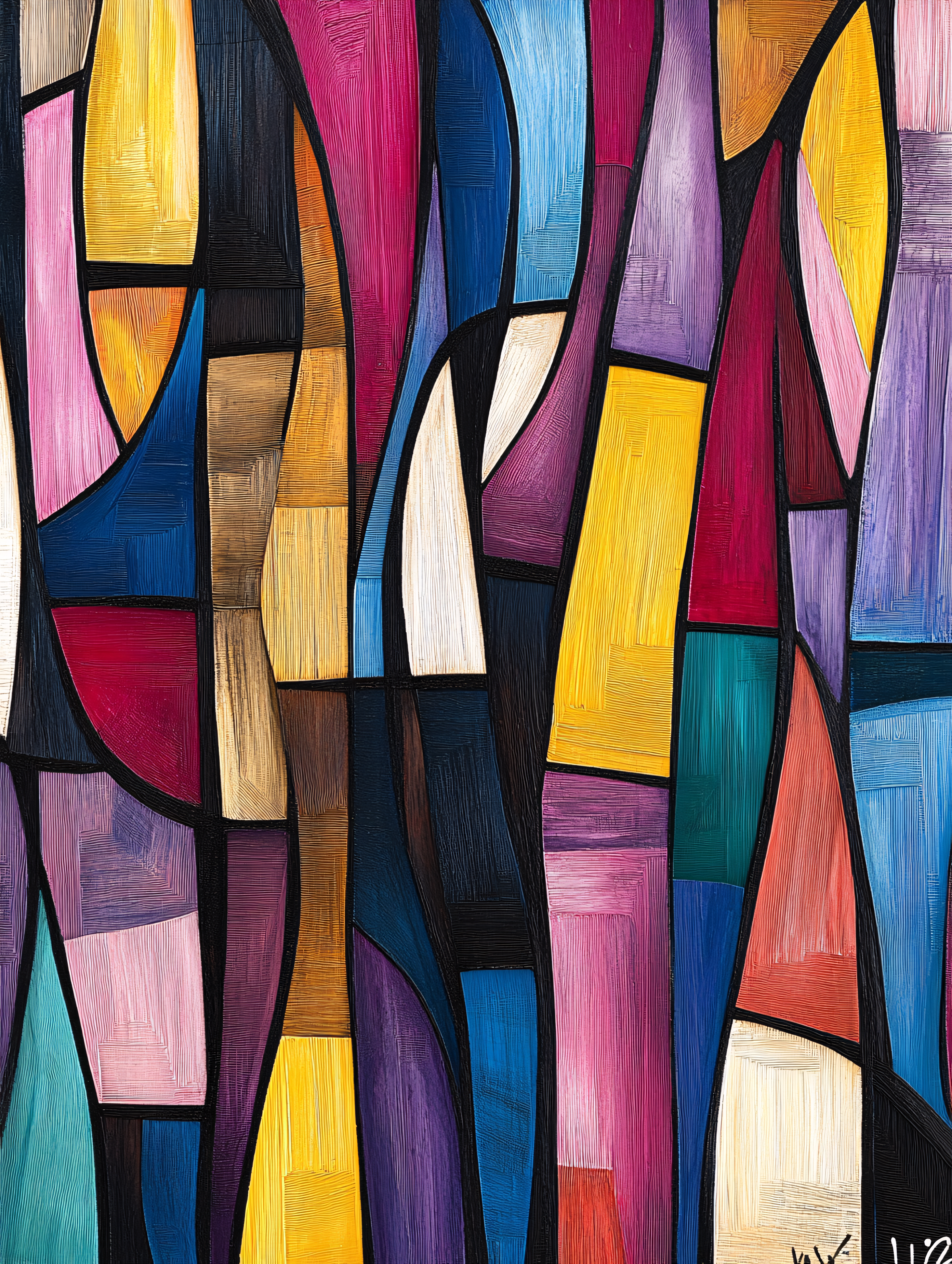 Abstract Stained Glass Painting