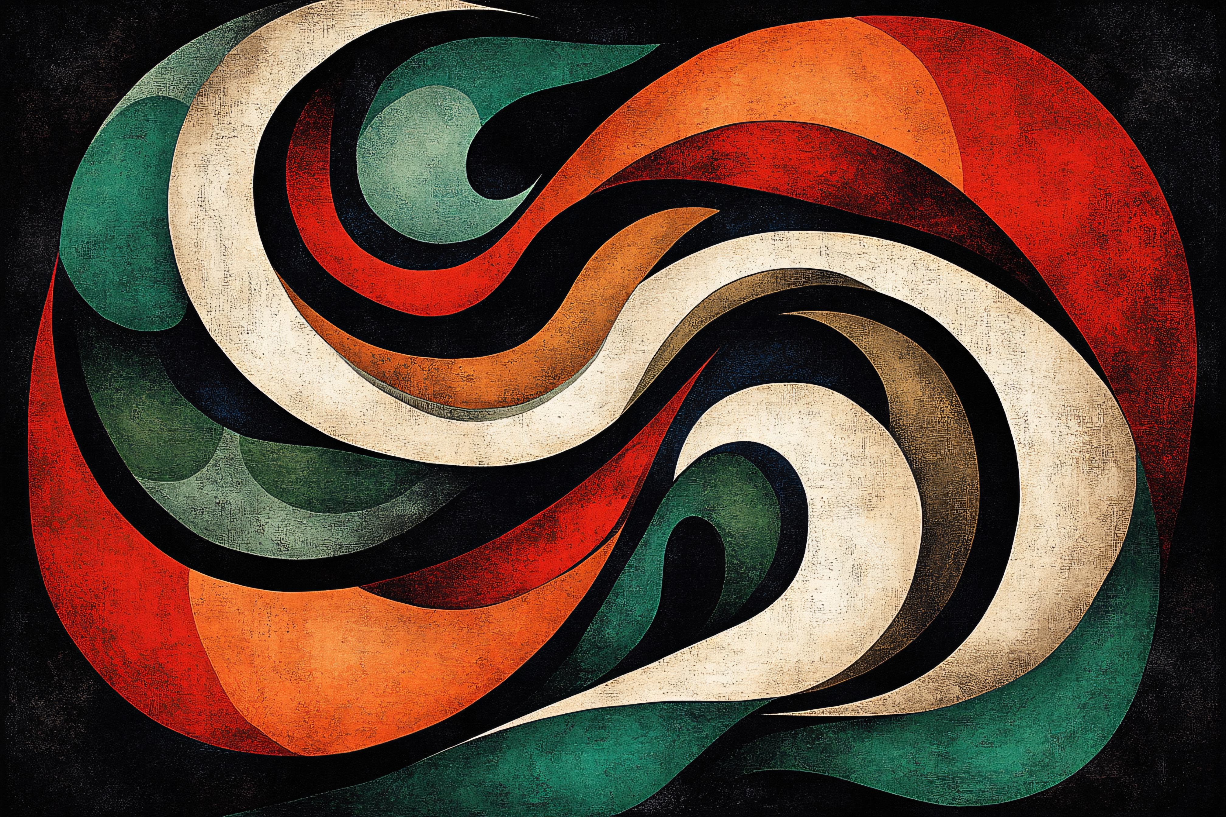 Abstract Swirling Ribbons