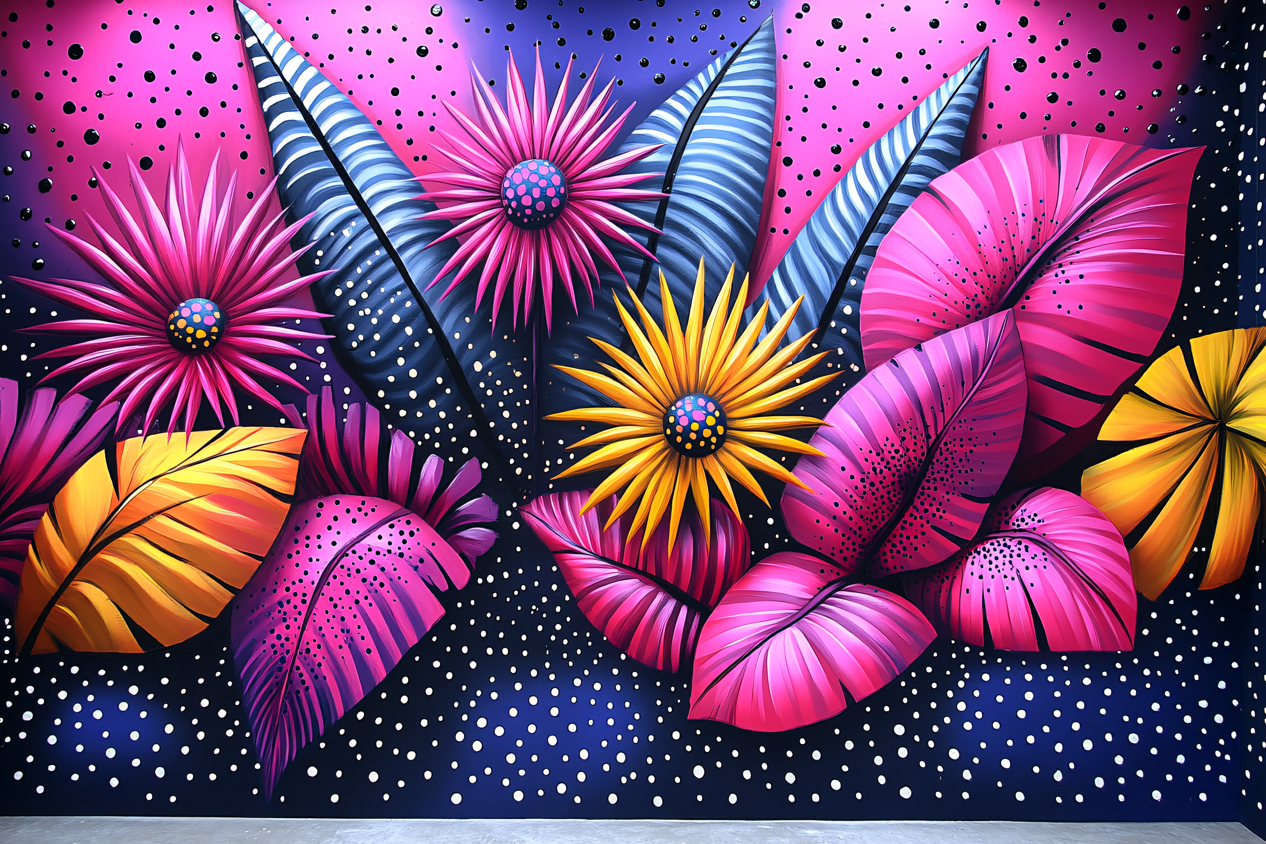 Abstract Tropical Floral Composition