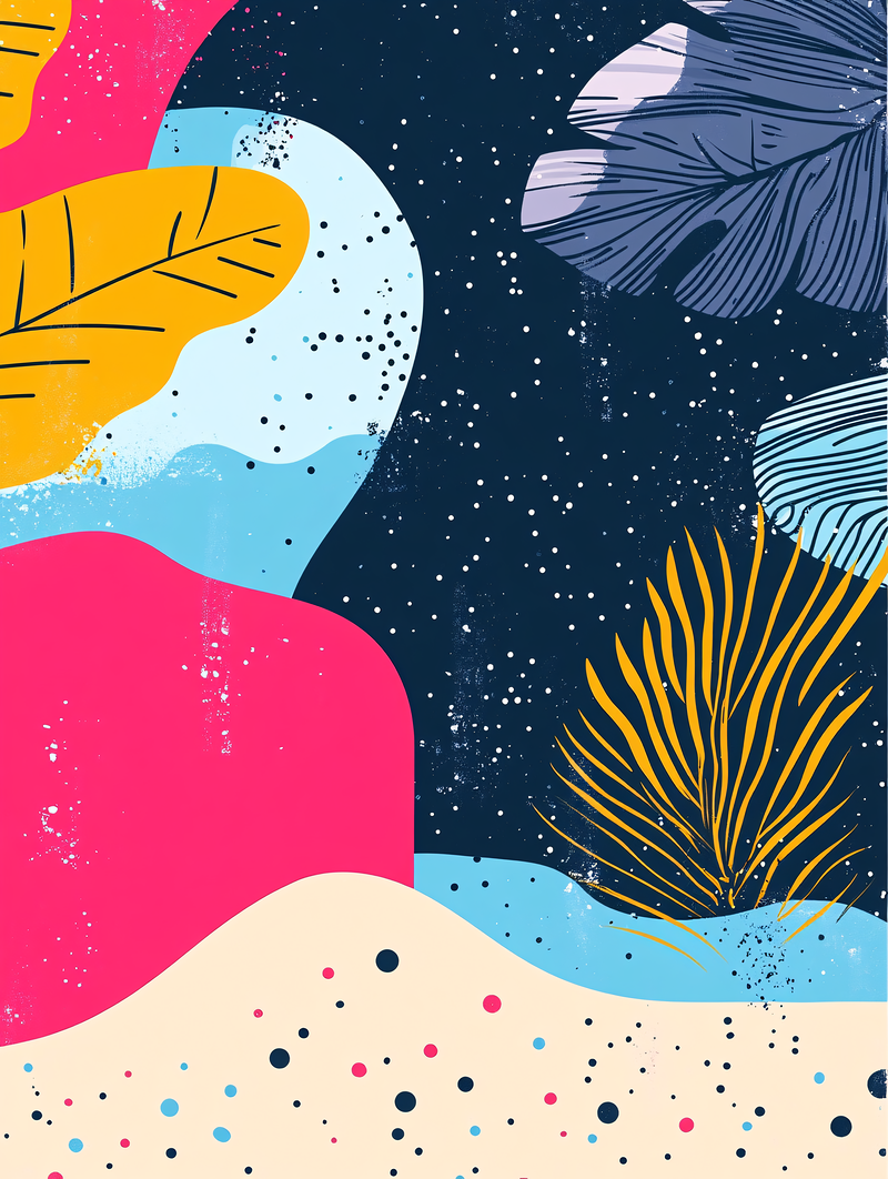 Abstract Tropical Foliage Design