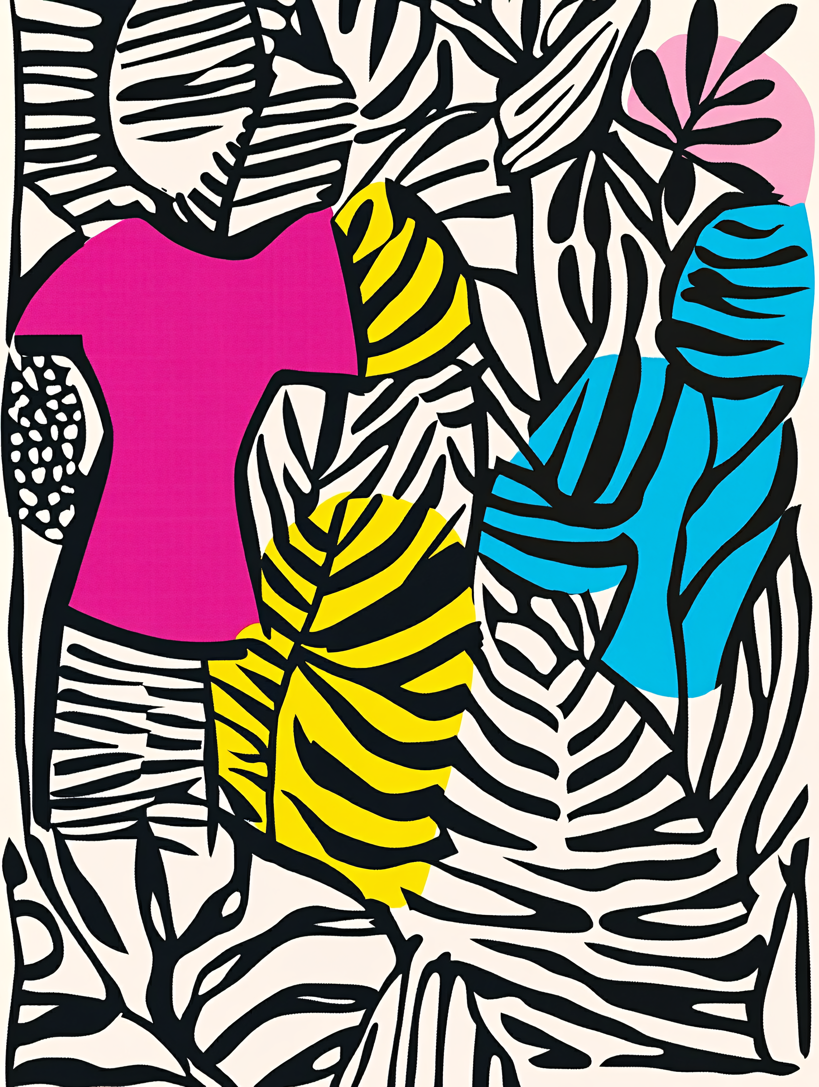Abstract Tropical Leaves Illustration