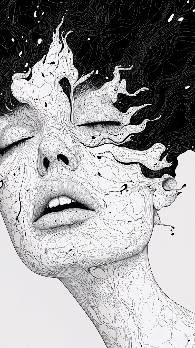Abstract Veined Woman Portrait
