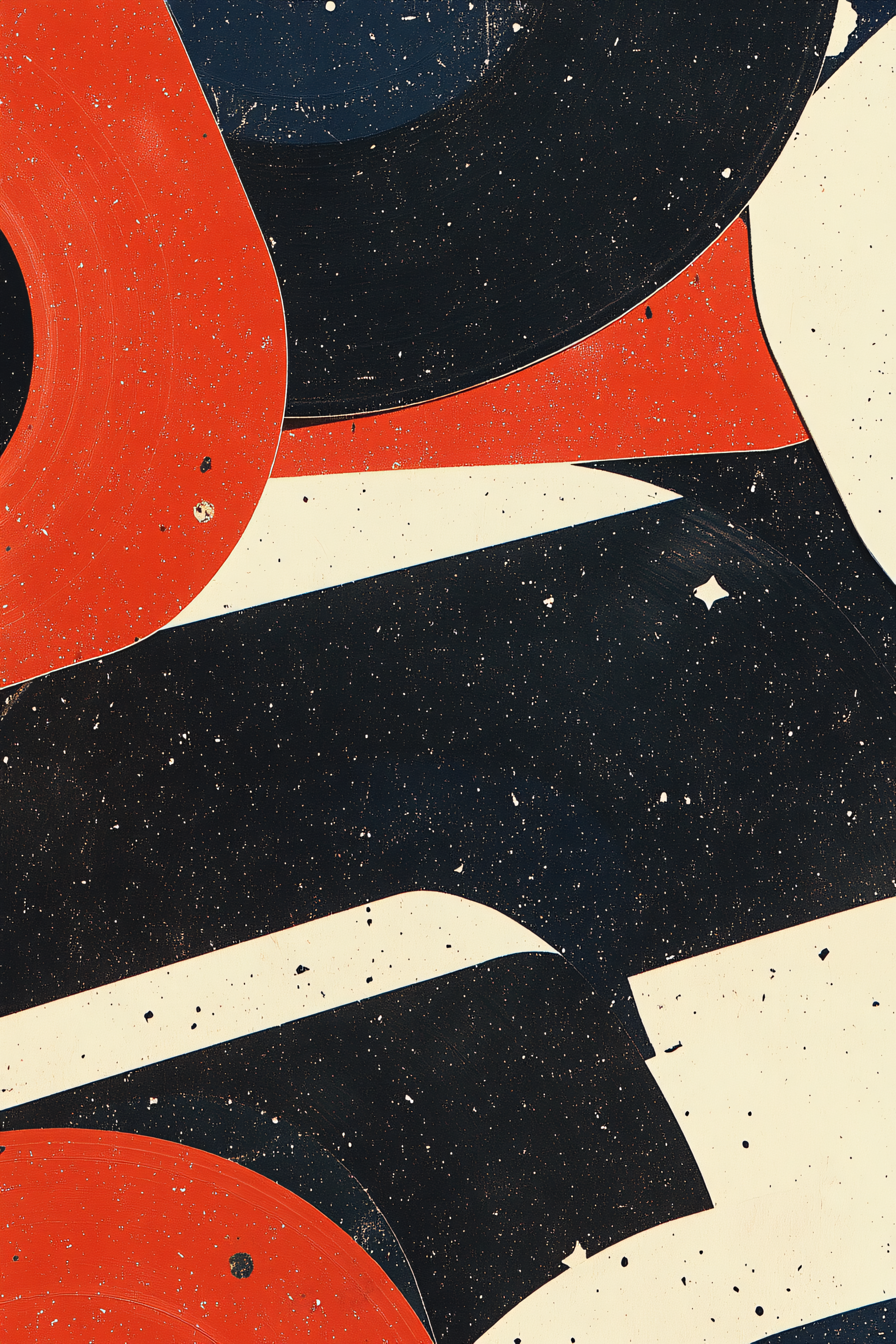 Abstract Vinyl Records Composition