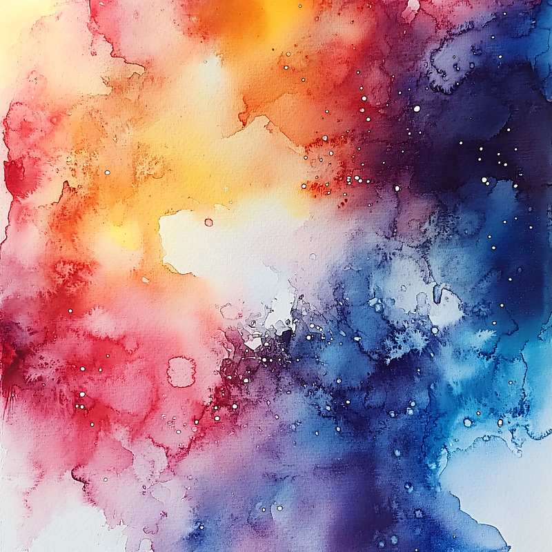 Abstract Watercolor Galaxy