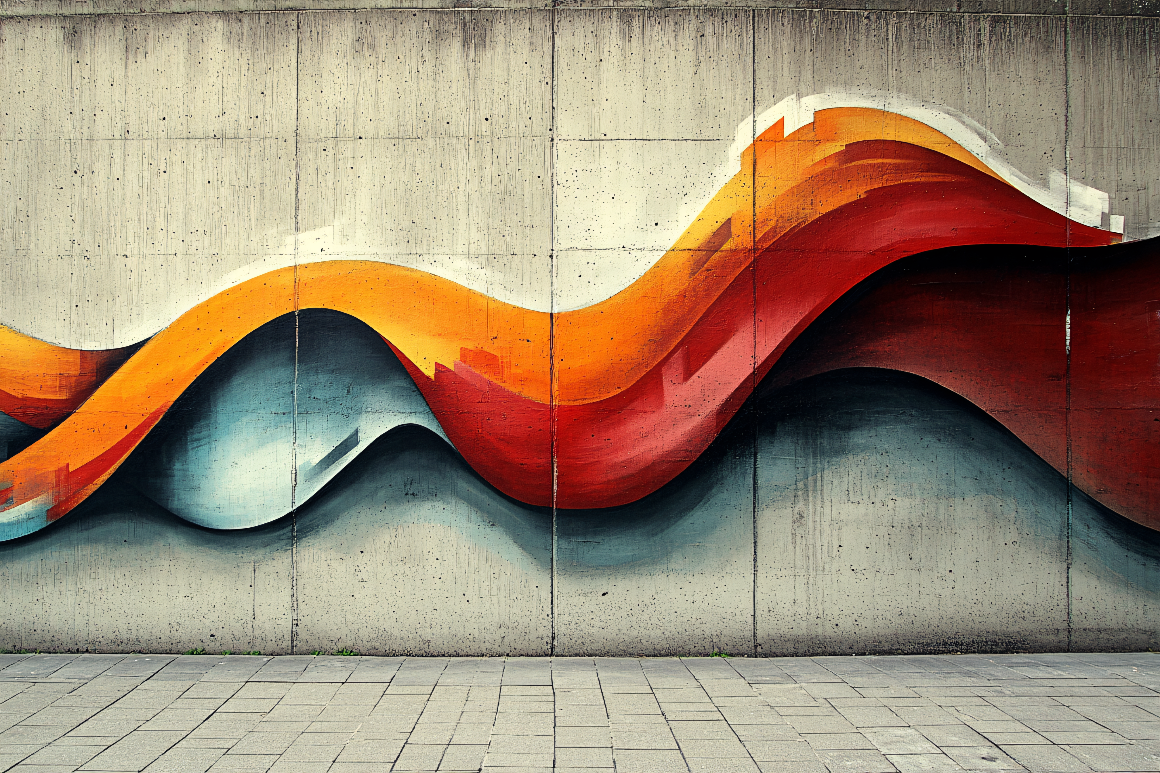 Abstract Wave on Concrete Wall