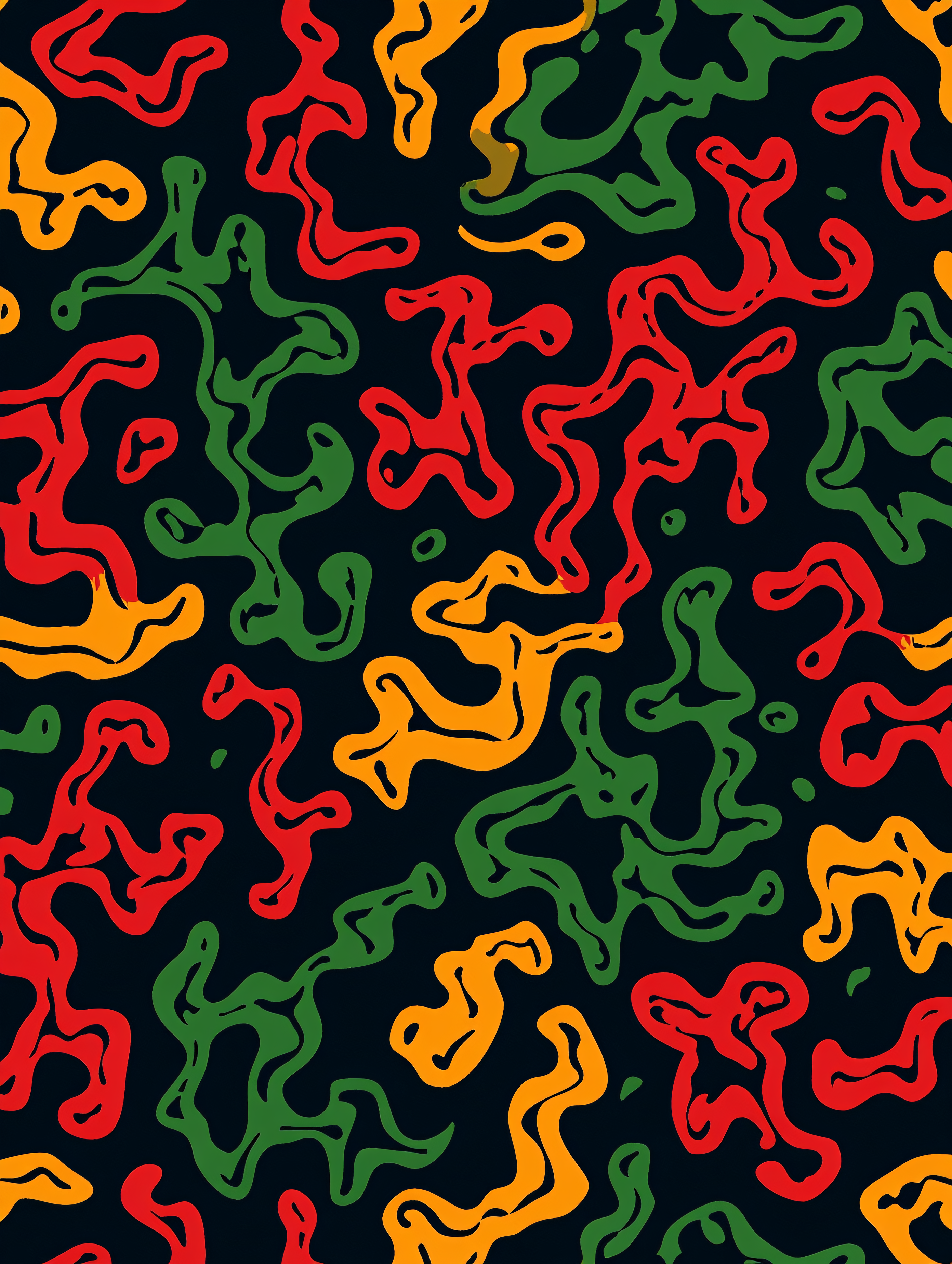 Abstract Wavy Blob Pattern