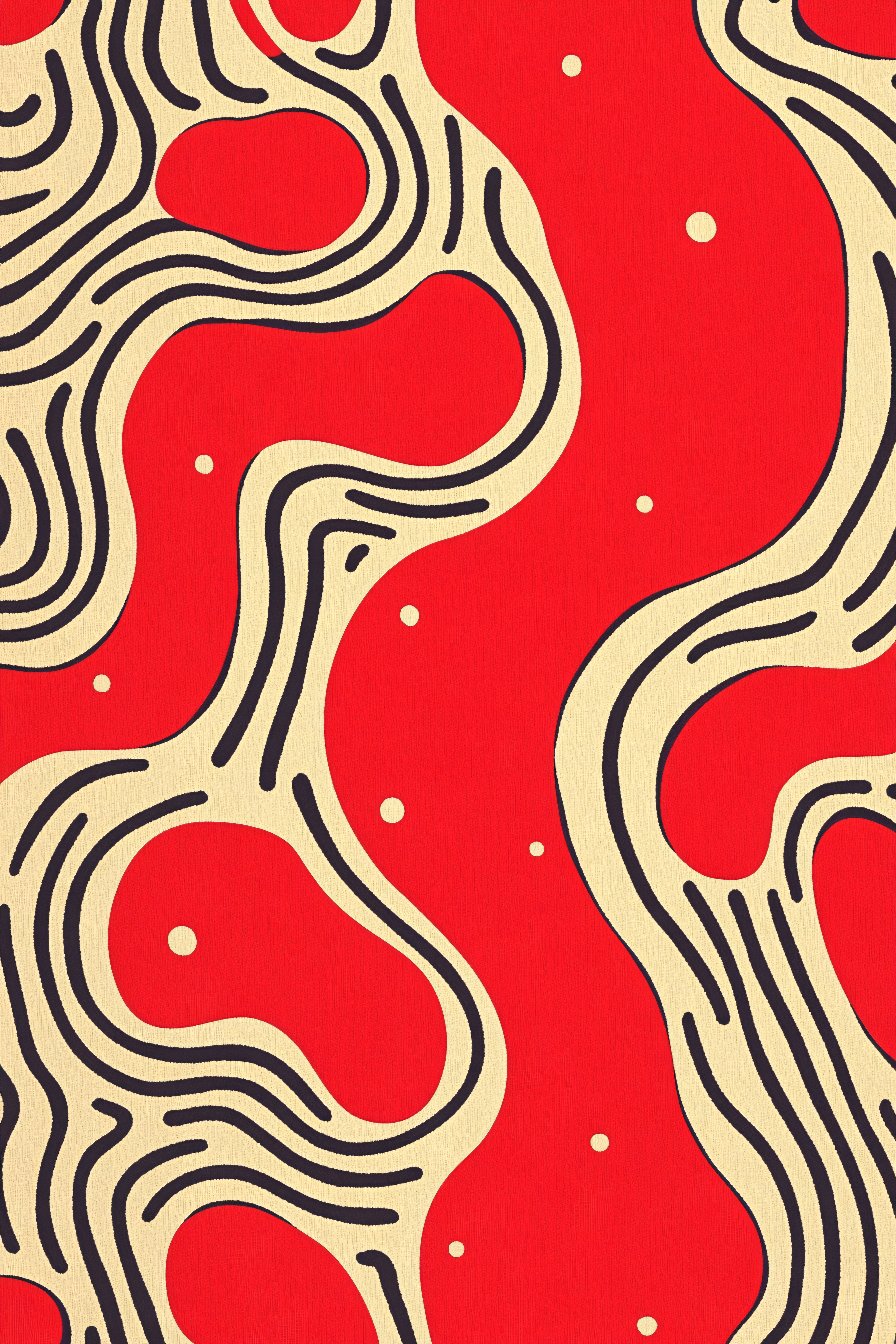 Abstract Wavy Pattern with Dots