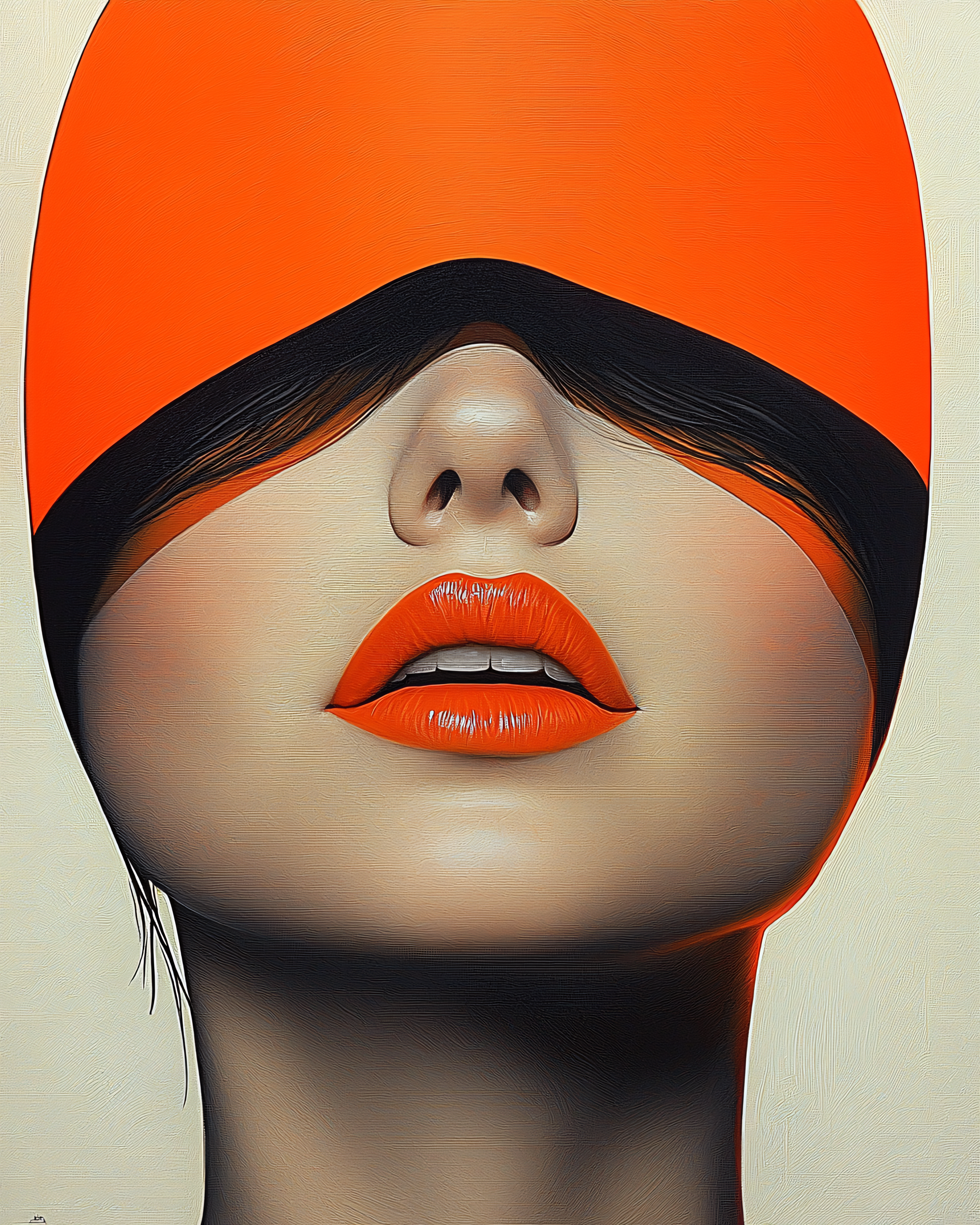 Abstract Woman with Orange Blindfold