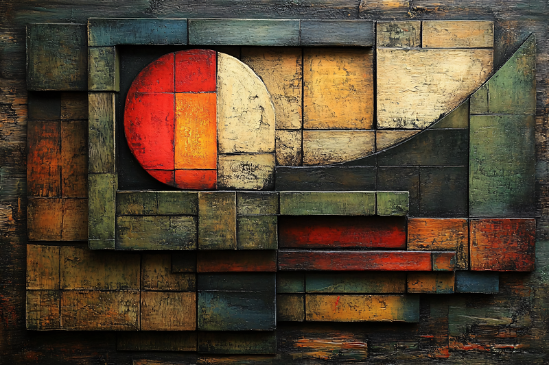 Abstract Wooden Block Art
