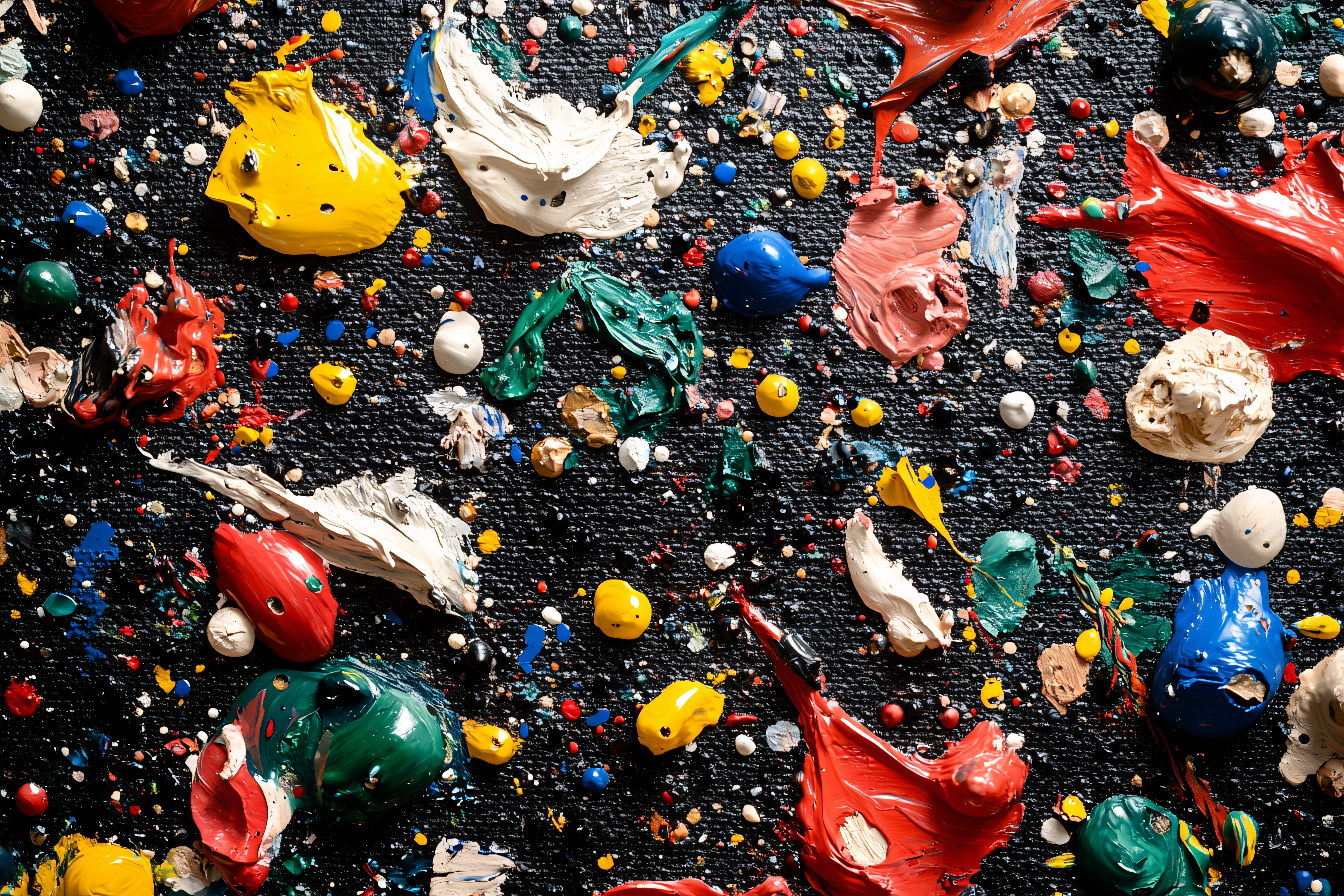Acrylic Paint Splatters On Canvas