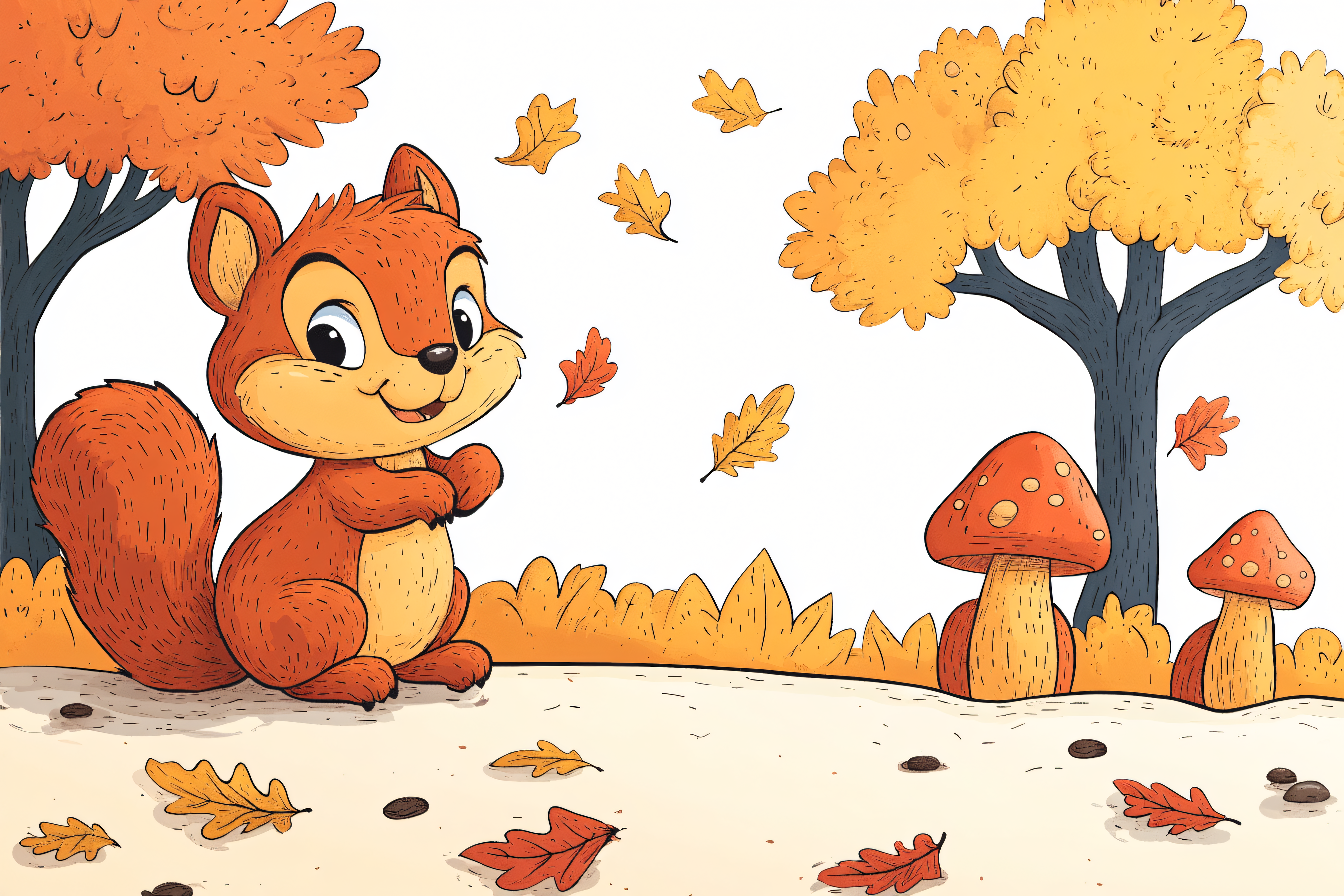 Adorable Squirrel in Autumn Scene