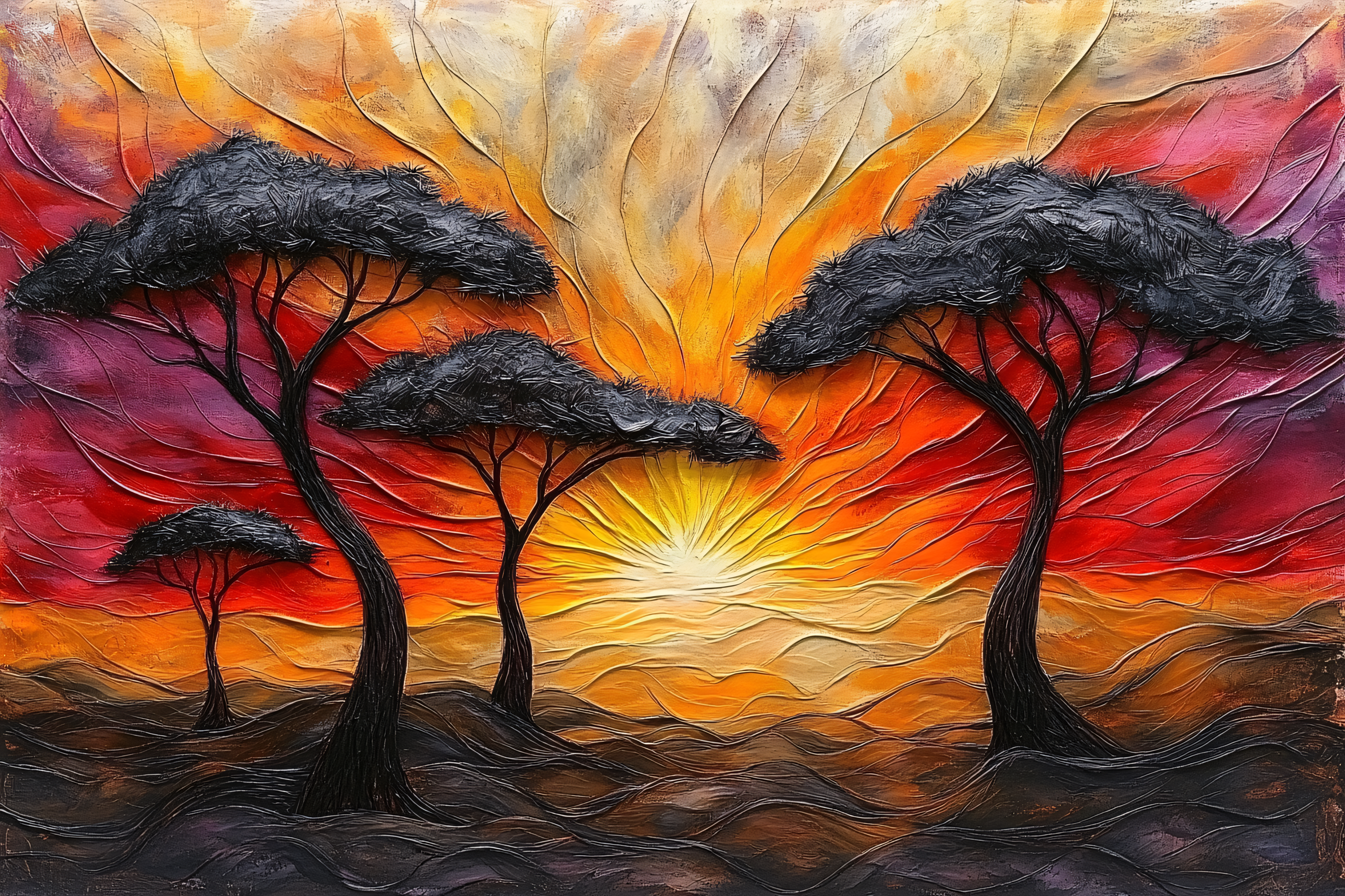 African Sunset Trees