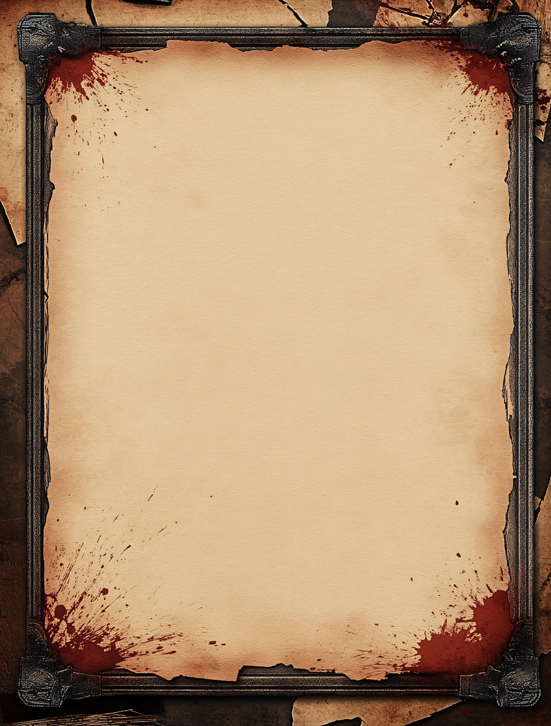 Aged Blood Stained Document Frame