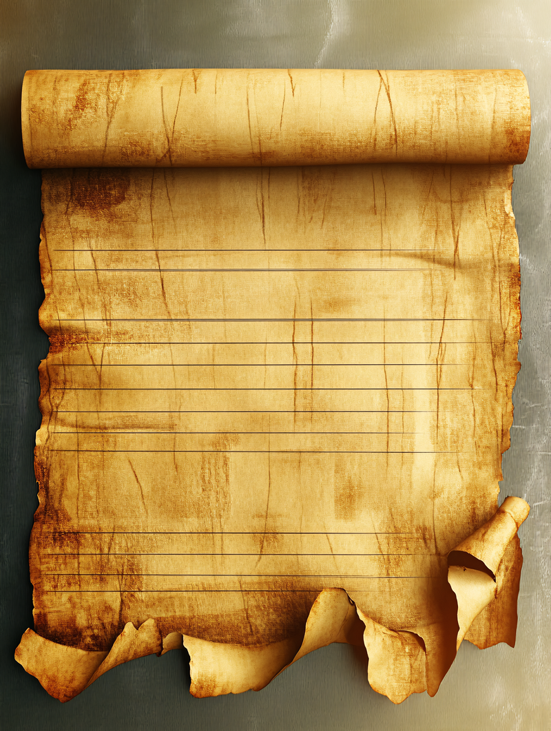 Aged Scroll With Lined Paper