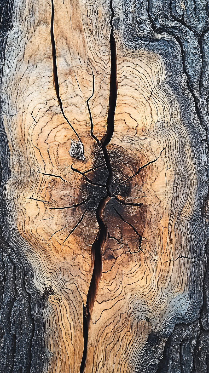 Aged Wood Texture With Crack