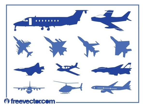 Aircraft Silhouettes Free Vector