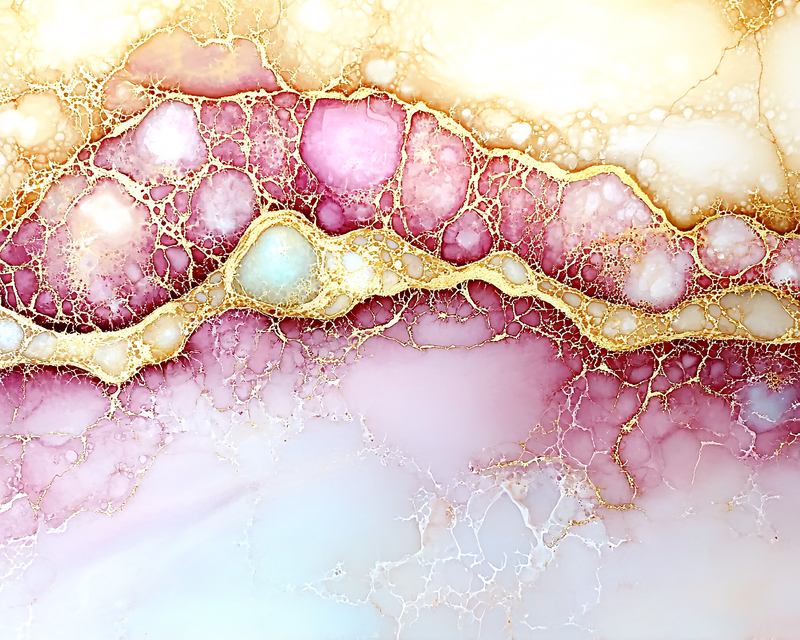 Alcohol Ink And Gold Leaf Texture