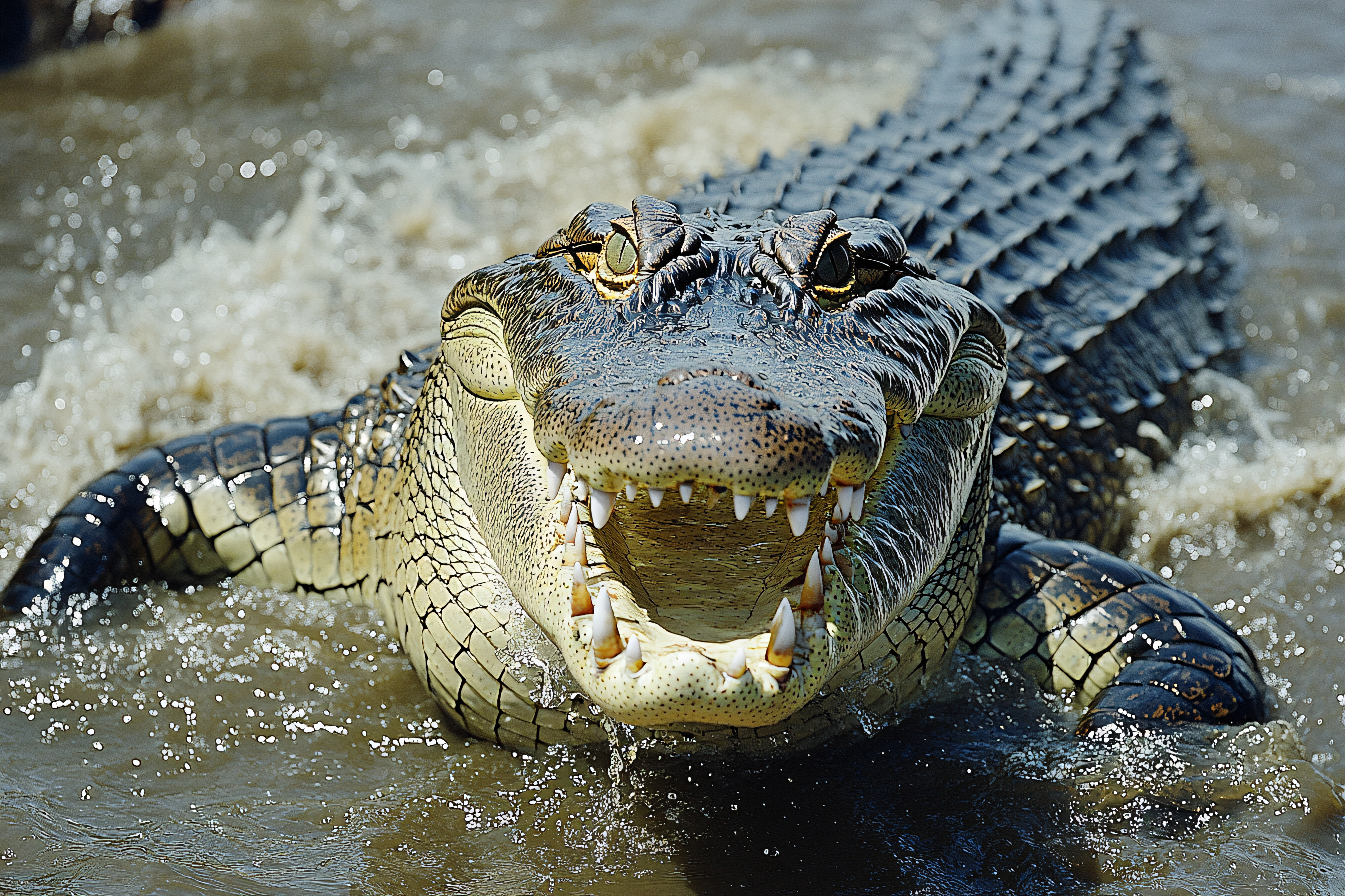 Alligator In Water Close-Up