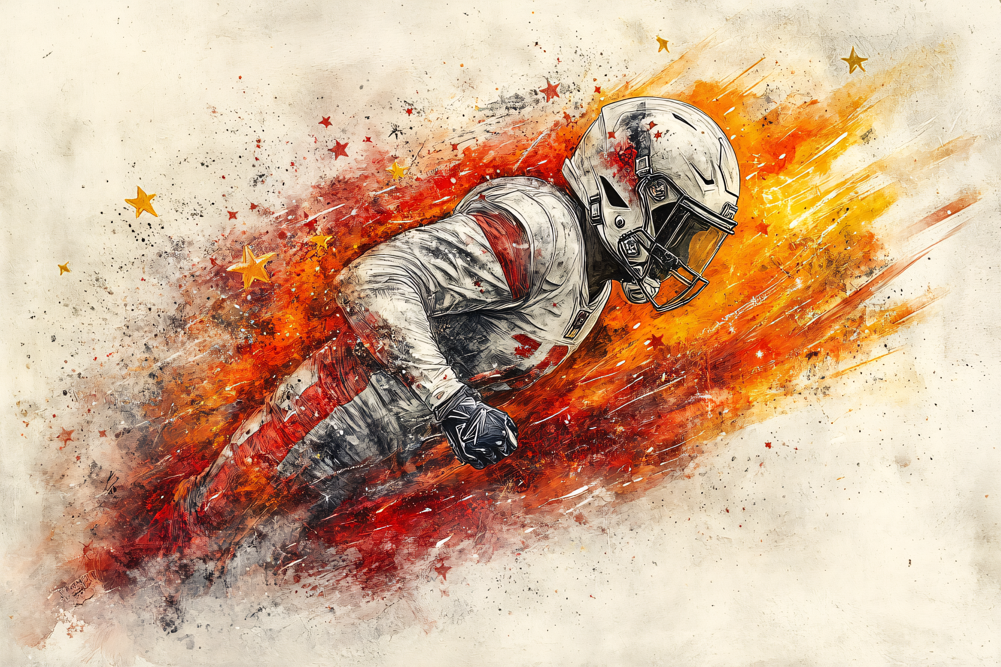 American Football Player in Action