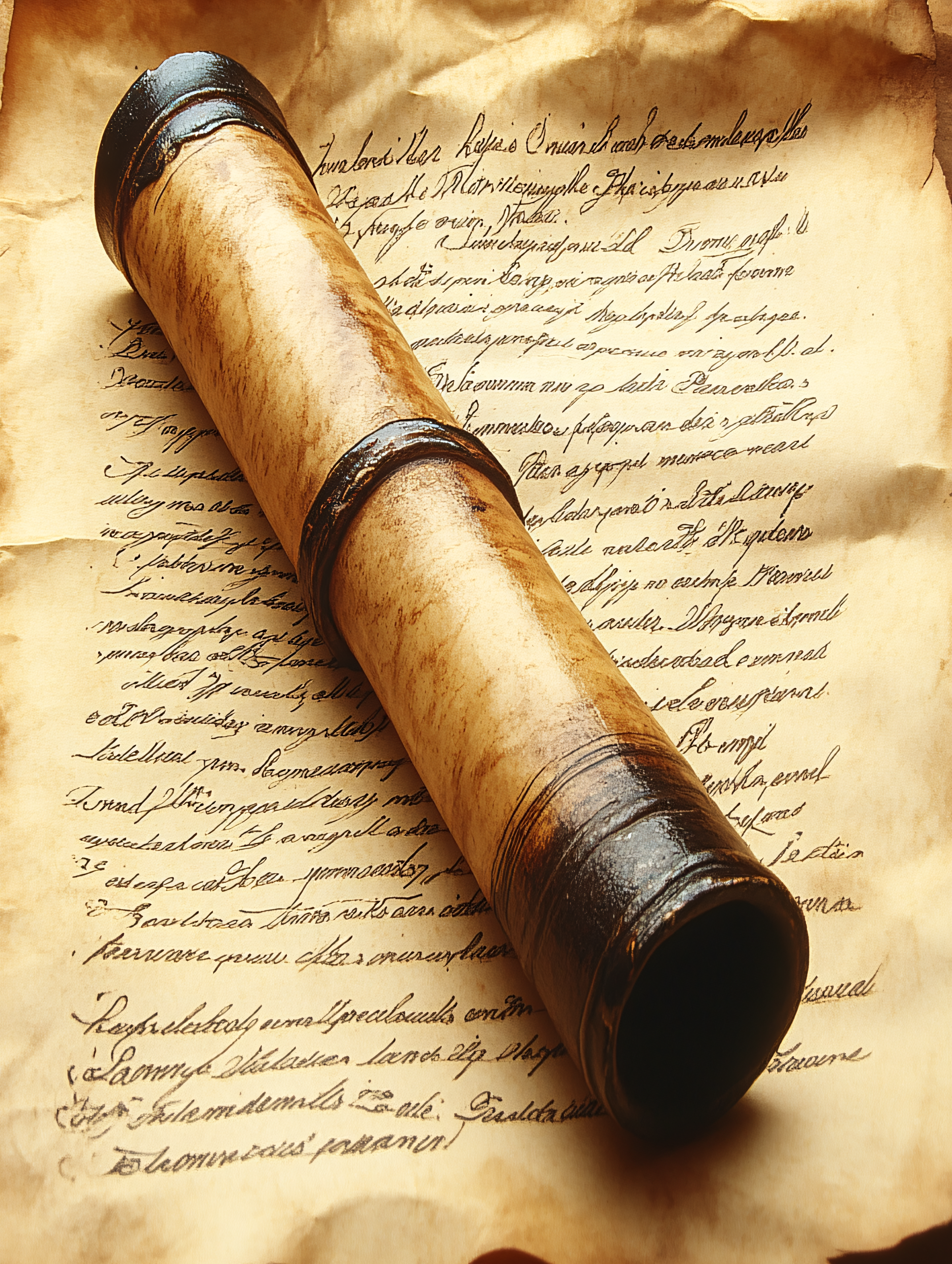 Ancient Scroll and Handwritten Parchment