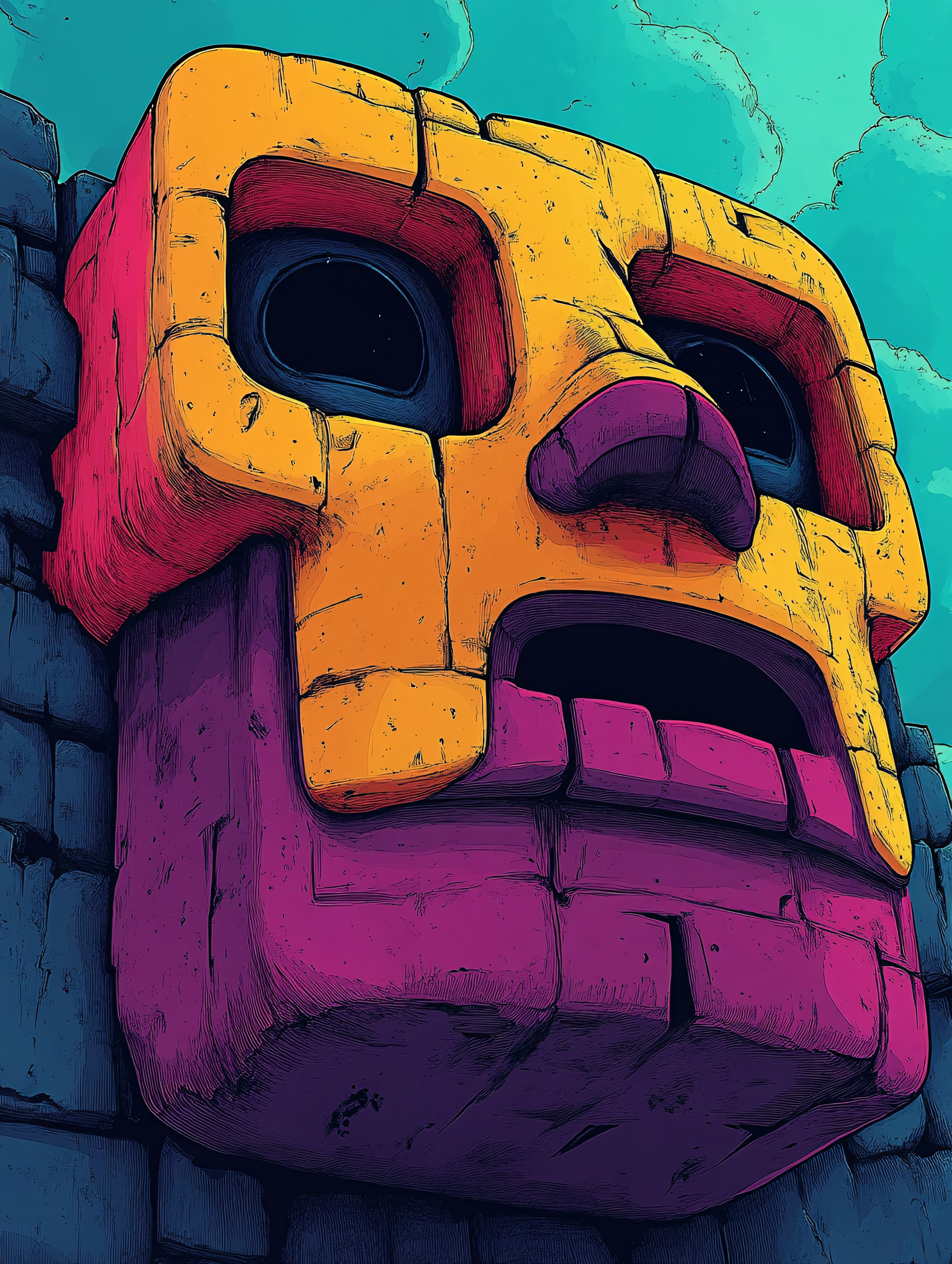 Ancient Stone Face Monument