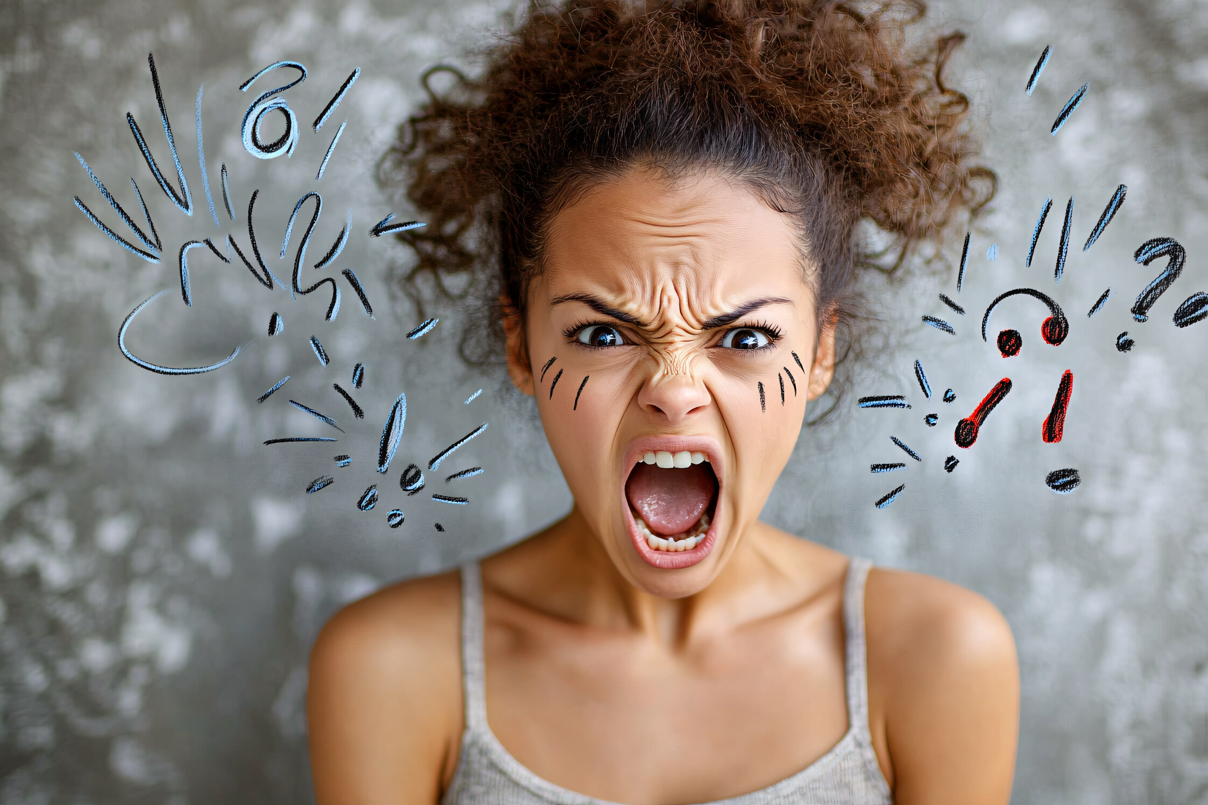 Angry Expression with Graphic Symbols