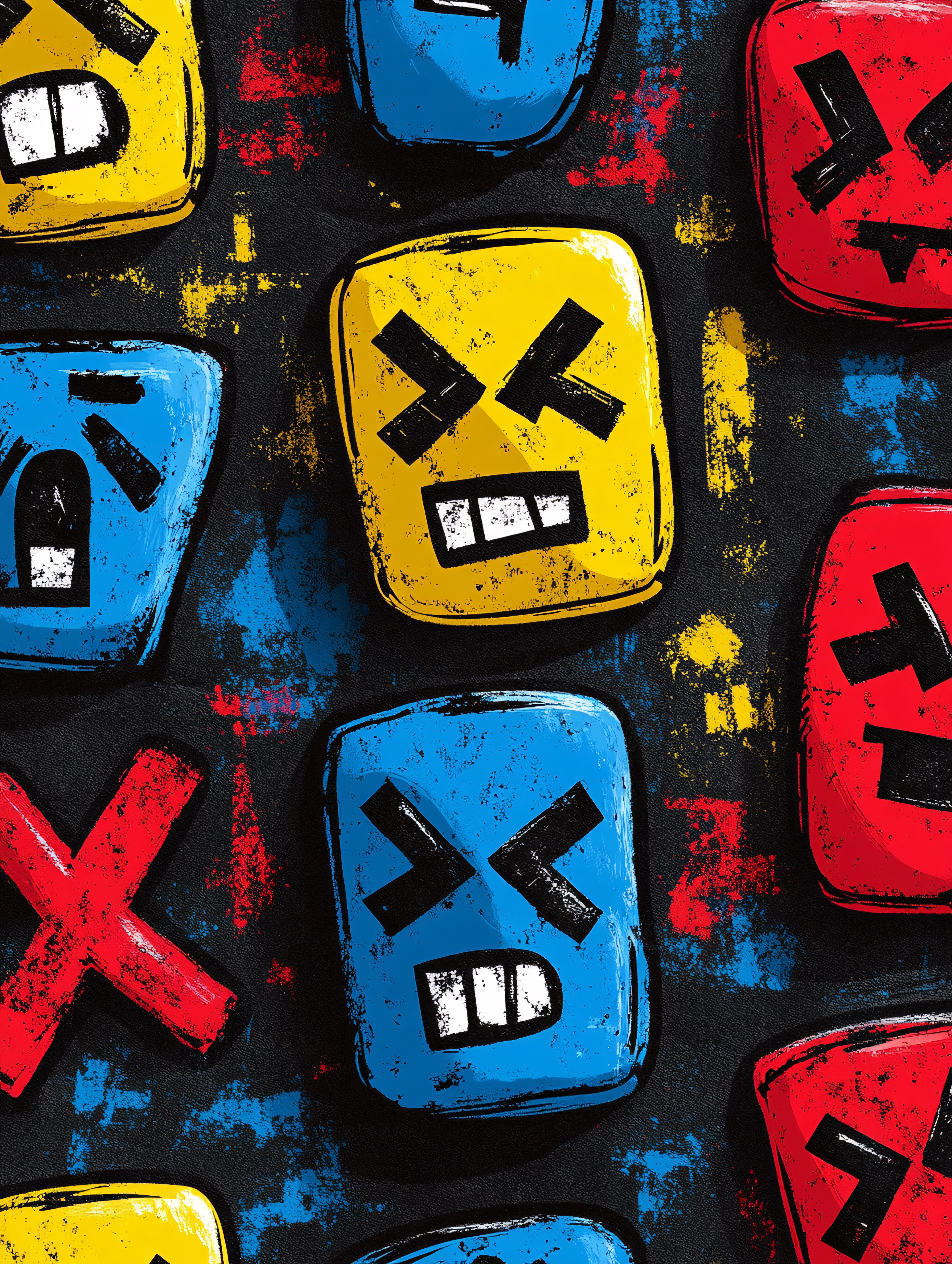 Angry Face Icons Pattern