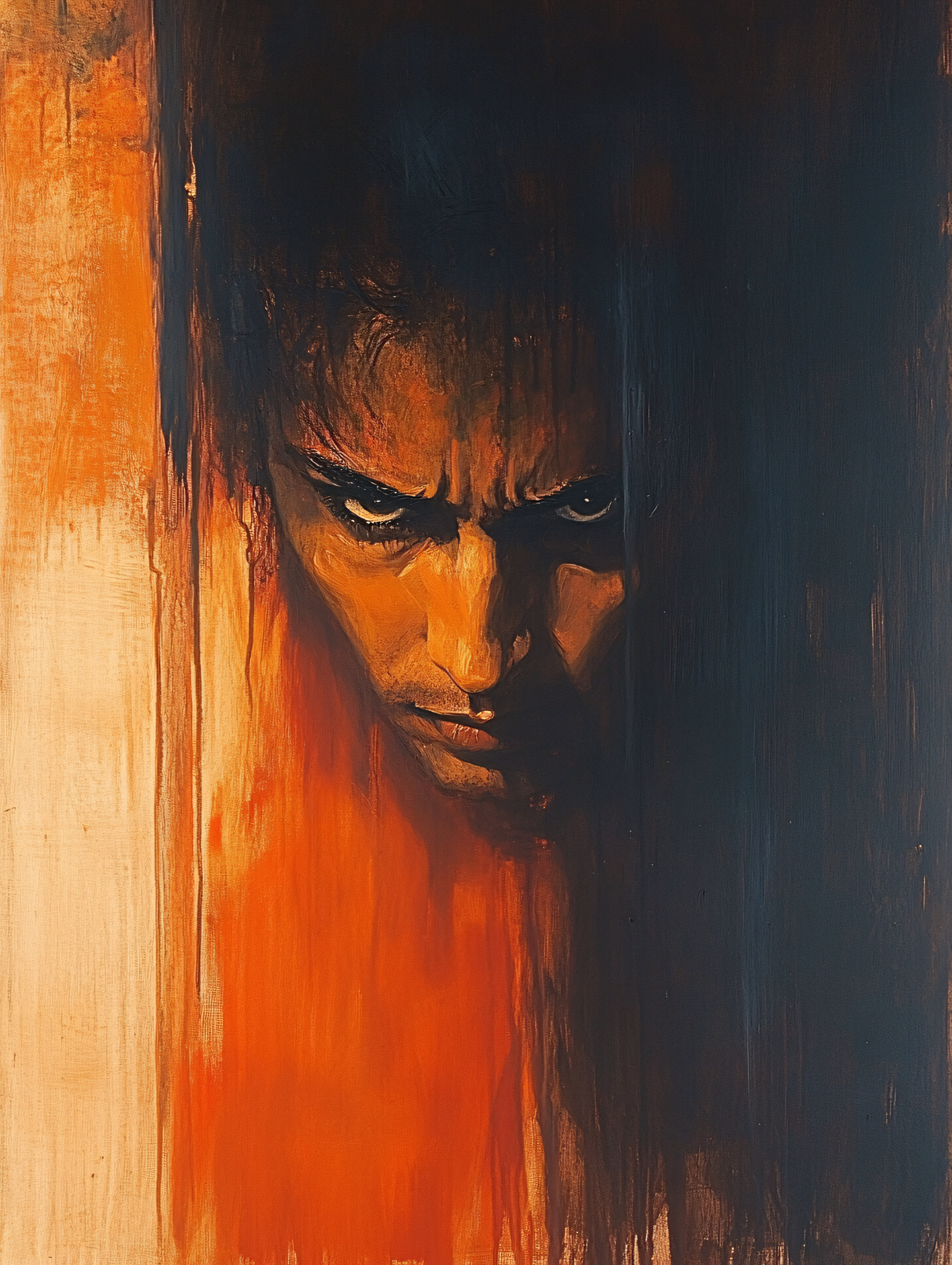 Angry Gaze in Shadow