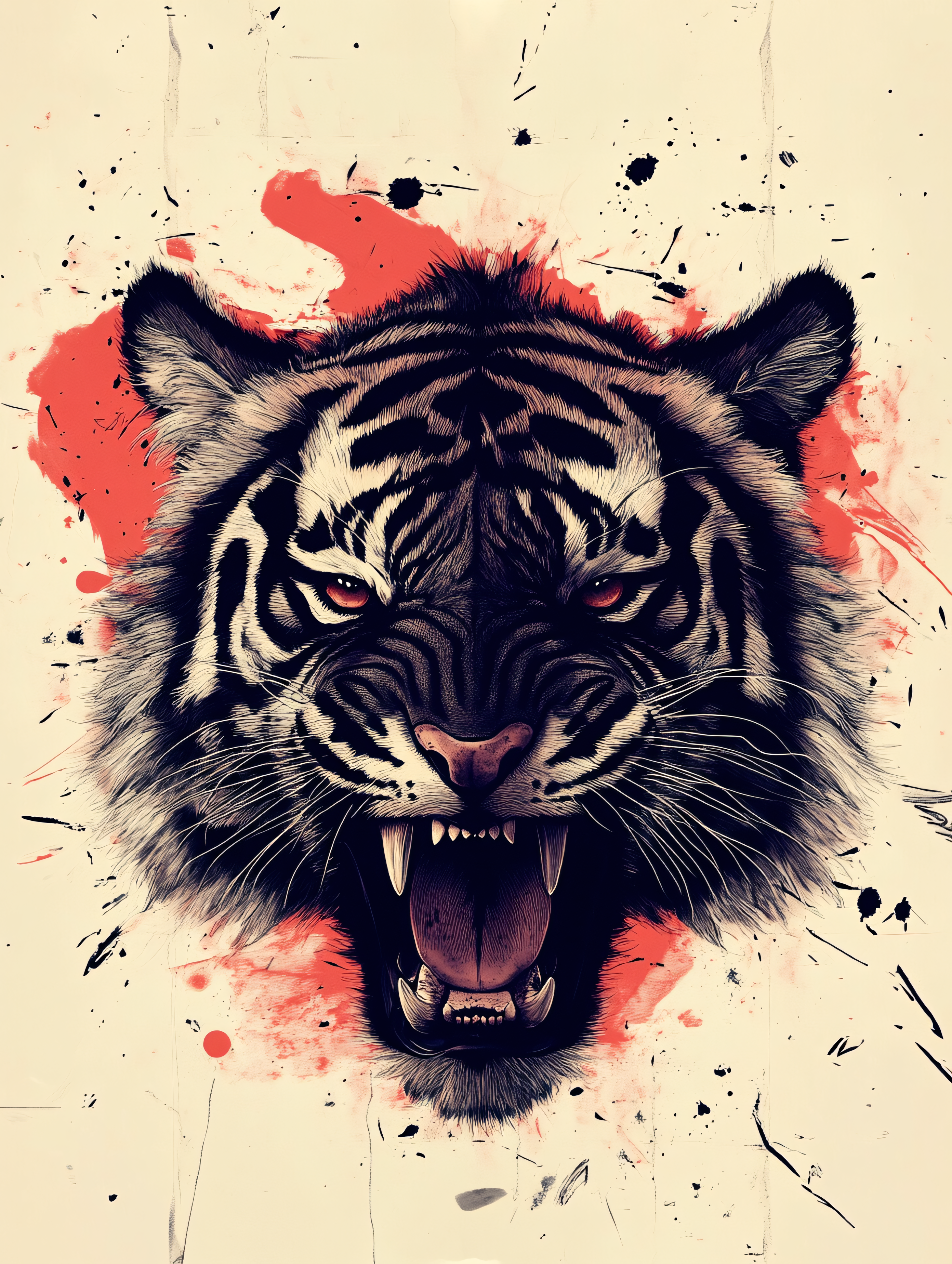 Angry Tiger Head