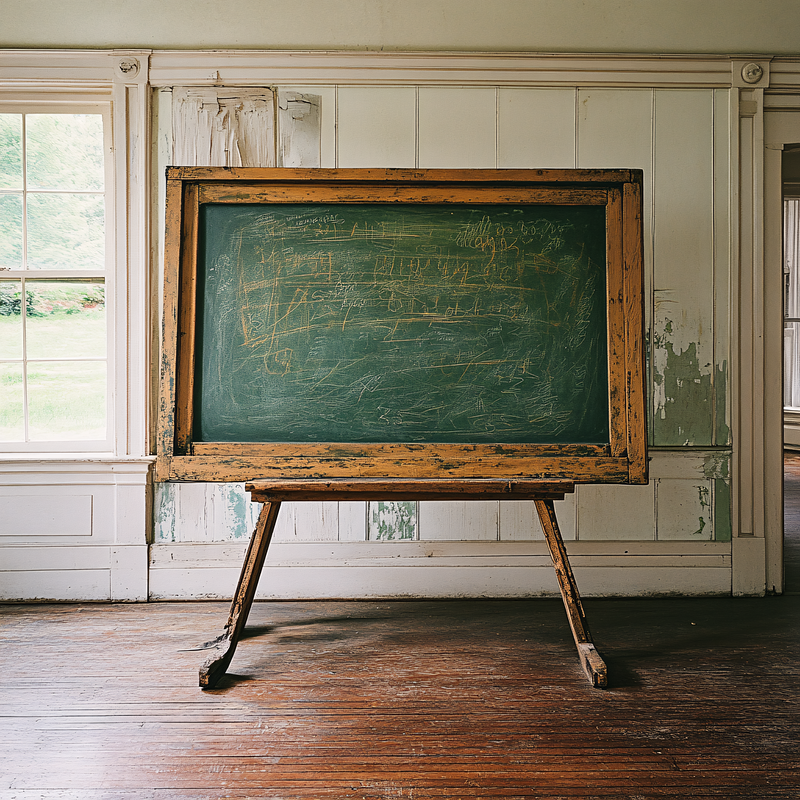 Antique Blackboard in an Old Room