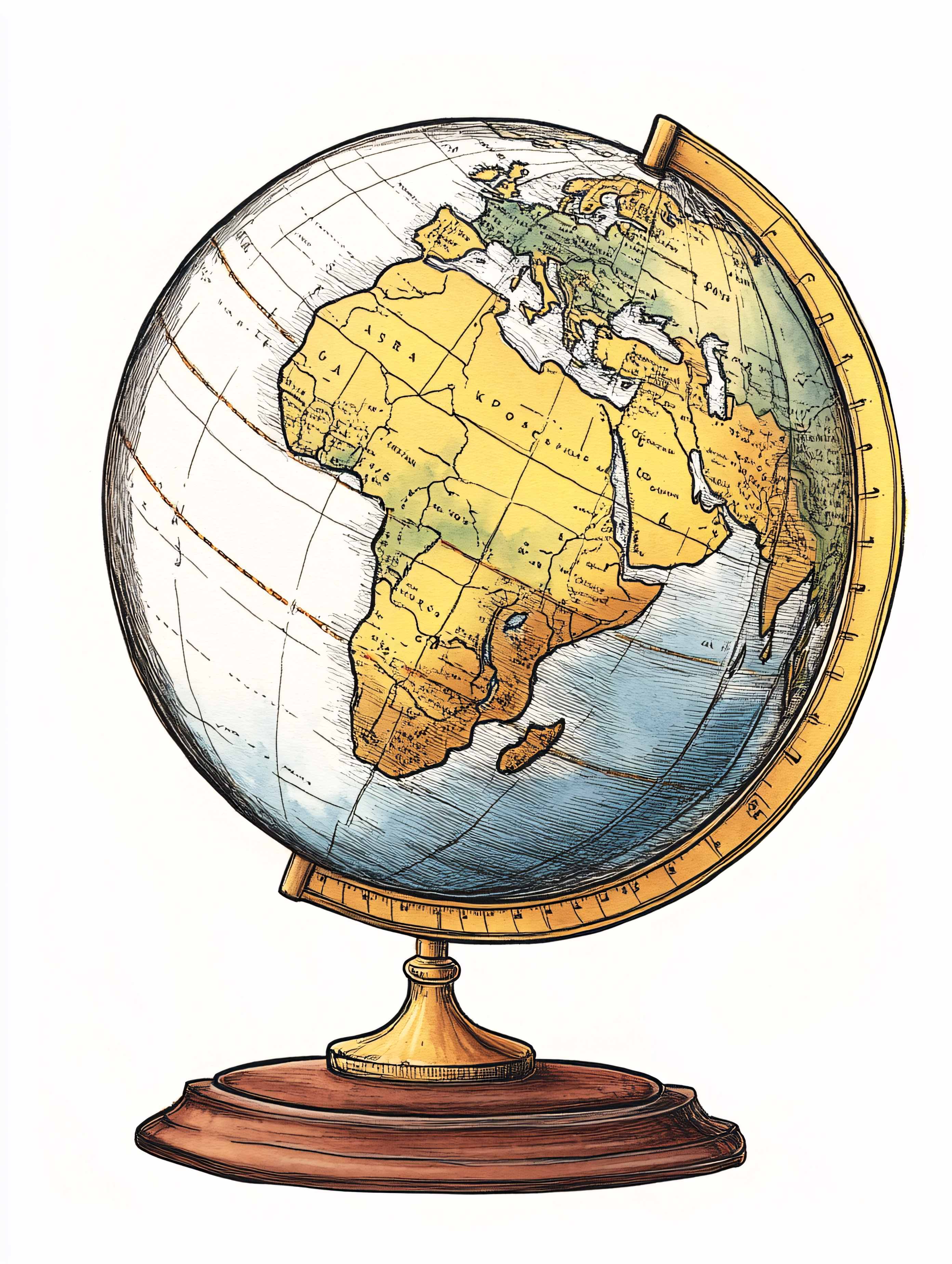 Antique Globe Illustration