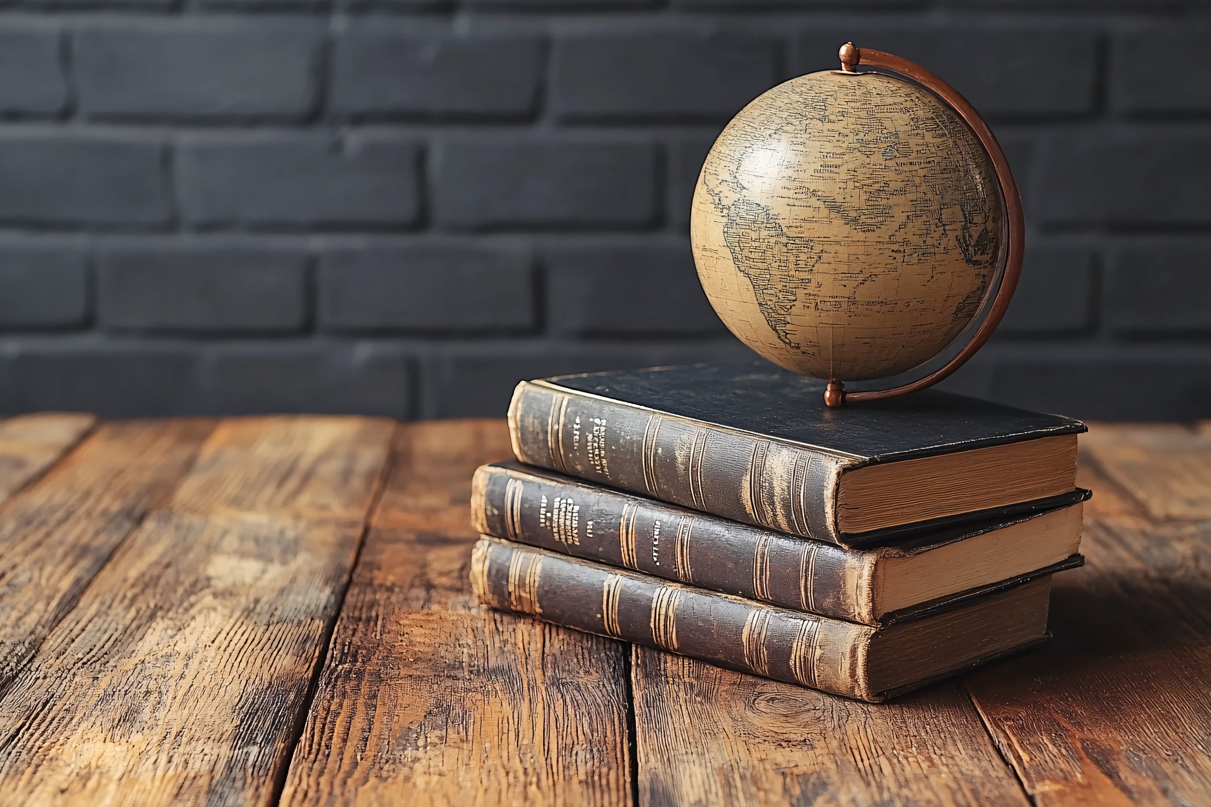 Antique Globe On Stack Of Books