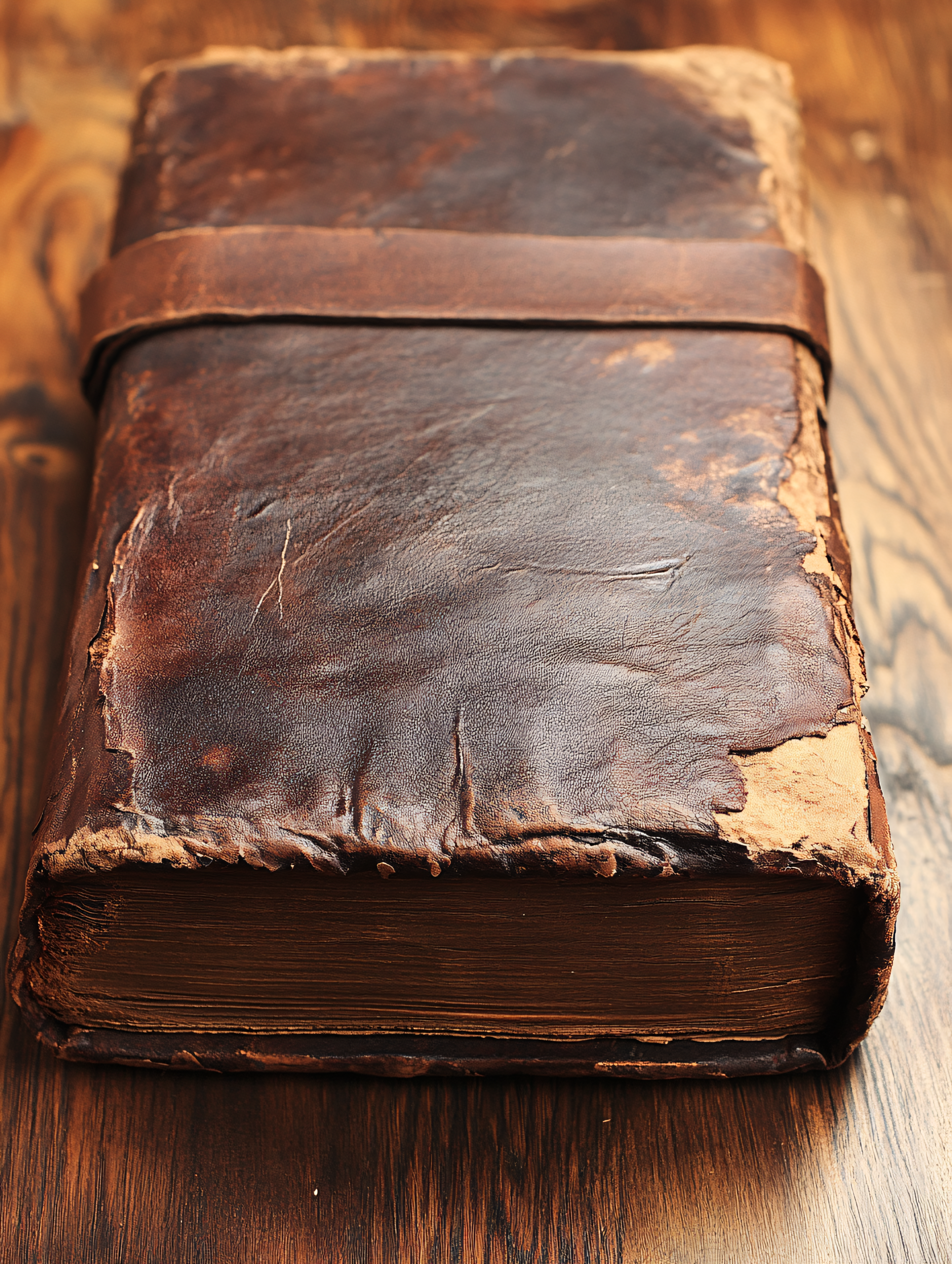 Antique Leather Book With Strap