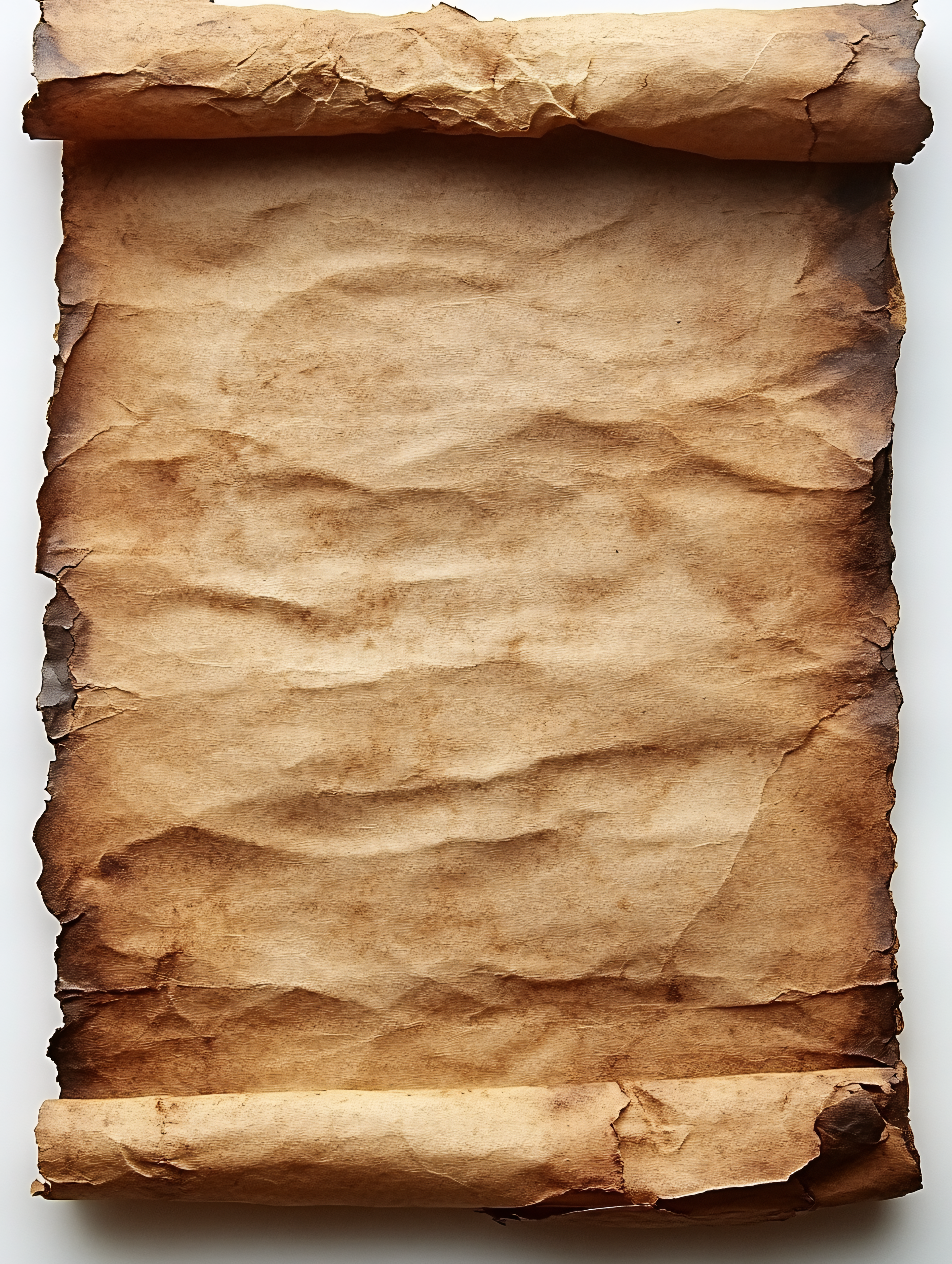 Antique Parchment Scroll With Burnt Edges