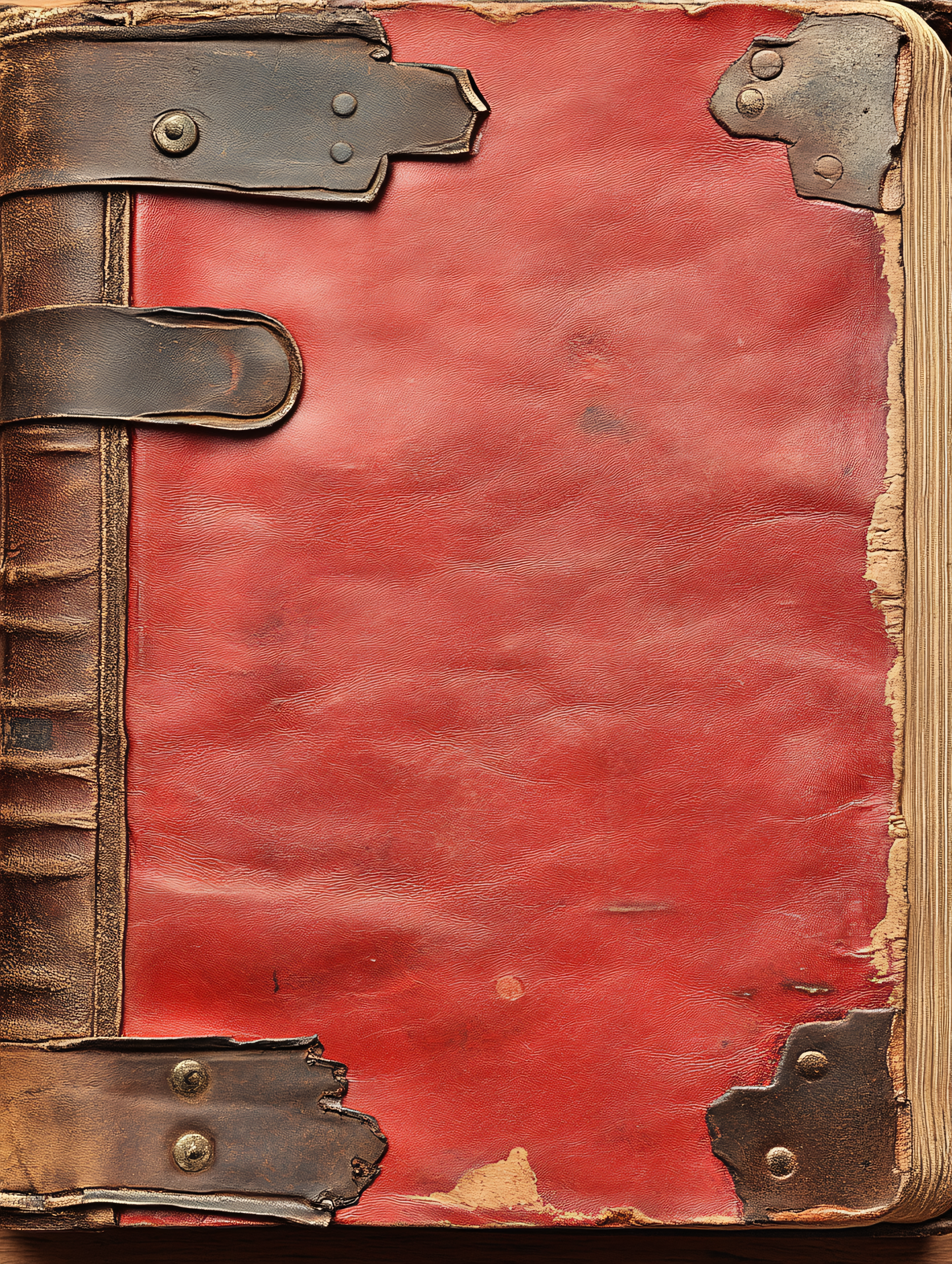 Antique Red Leather Book Cover