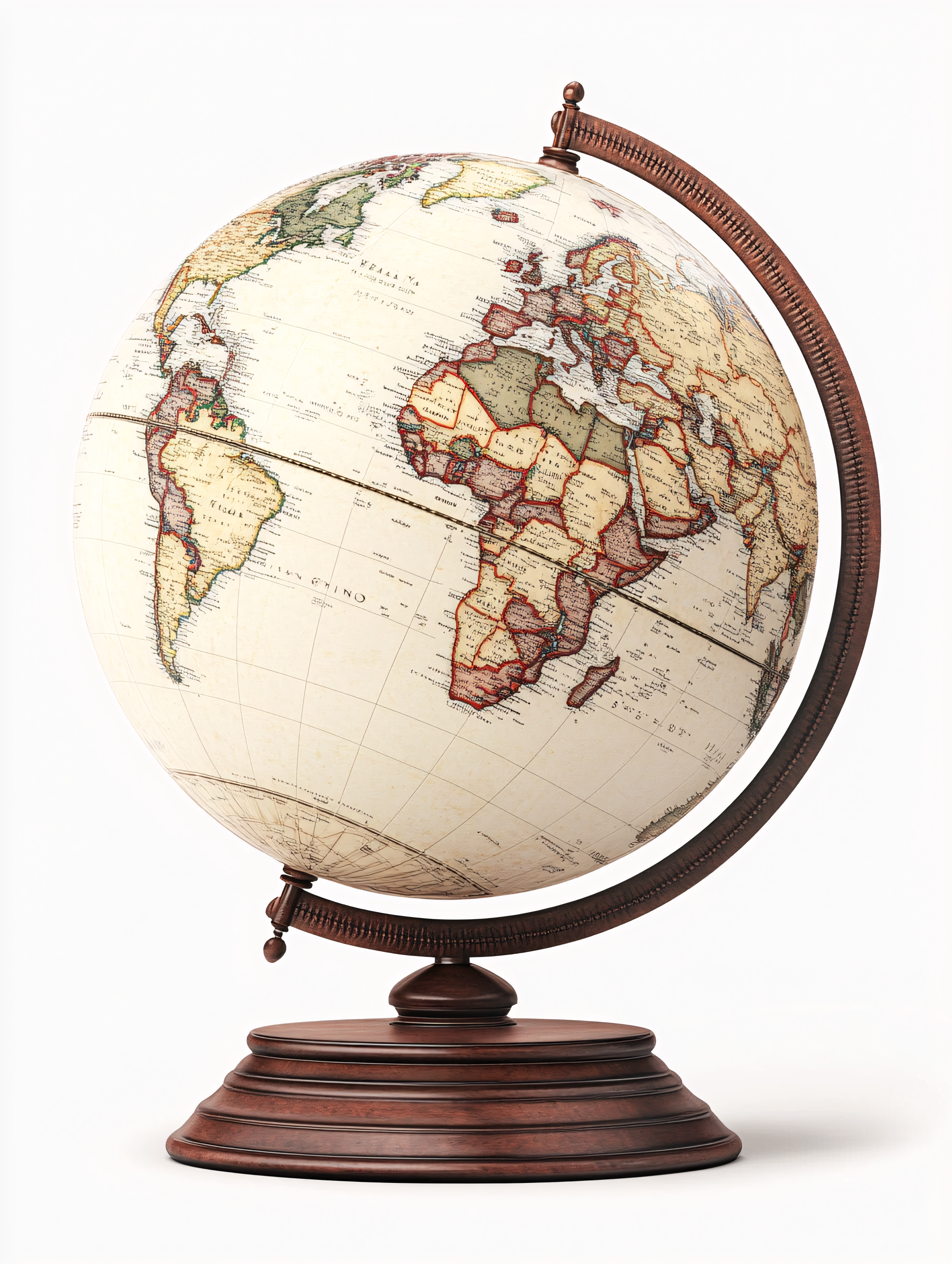 Antique World Globe On Stand