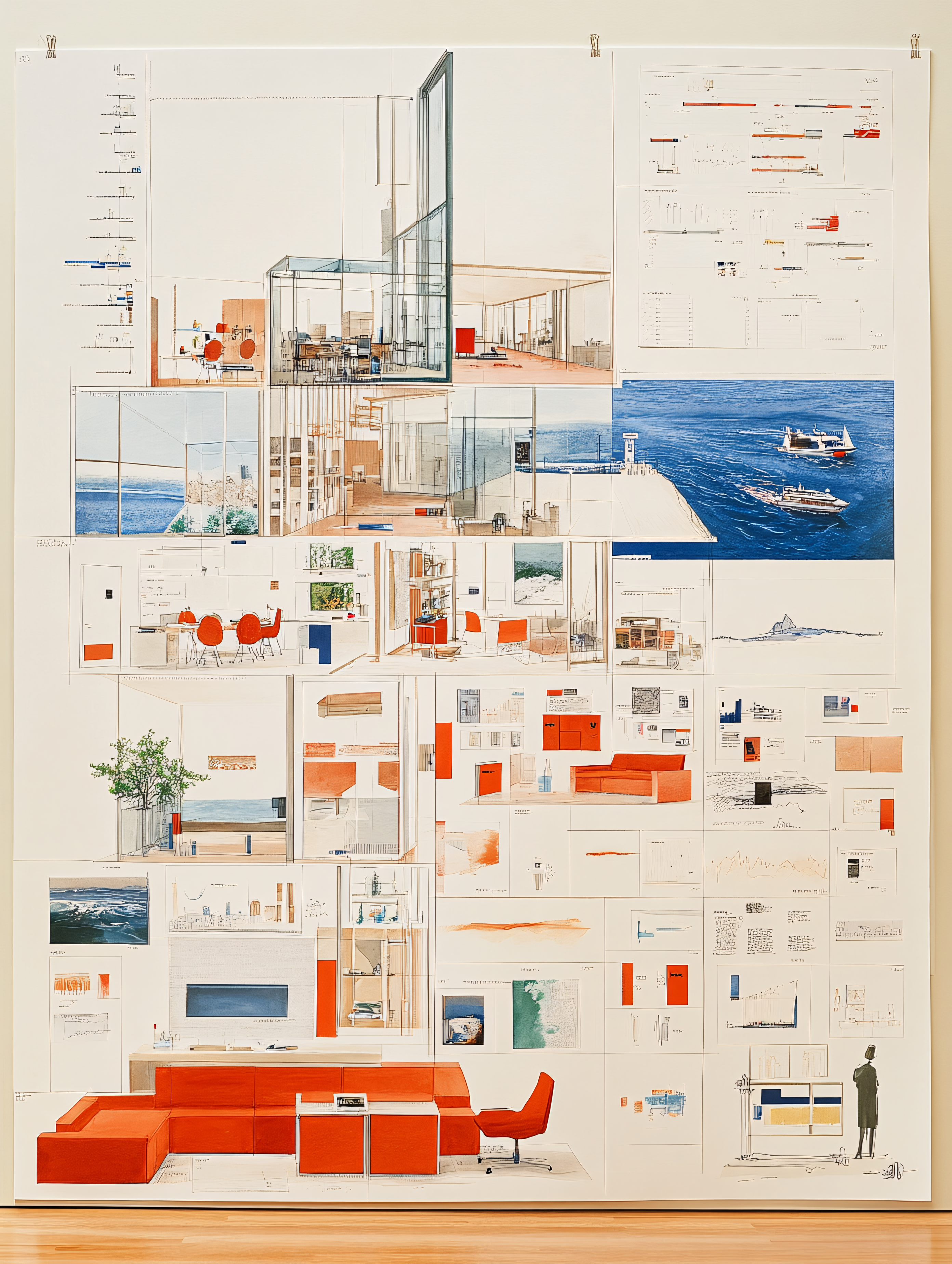 Architectural Design Study with Interior and Exterior Views