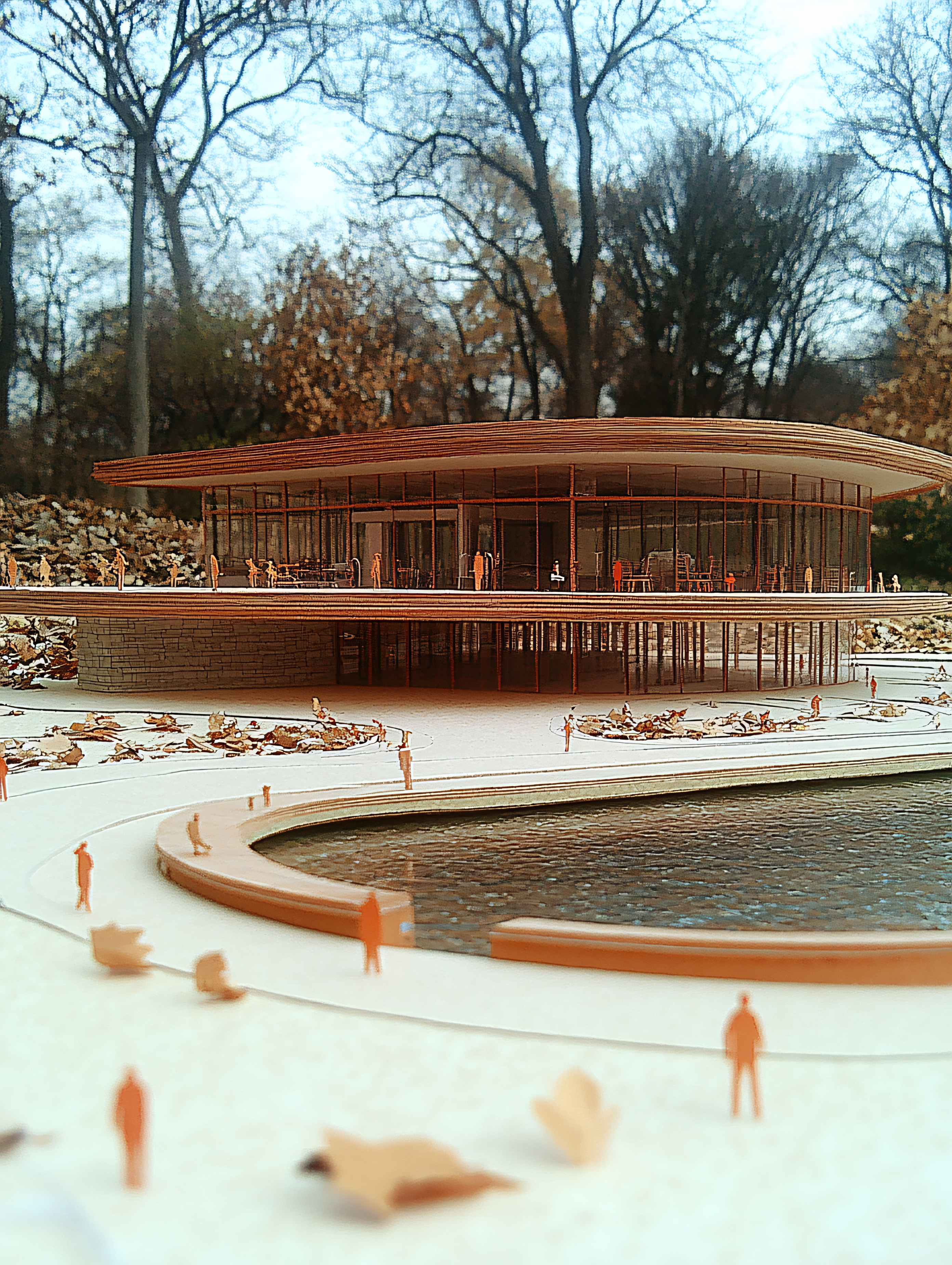 Architectural Model of Modern Pavilion