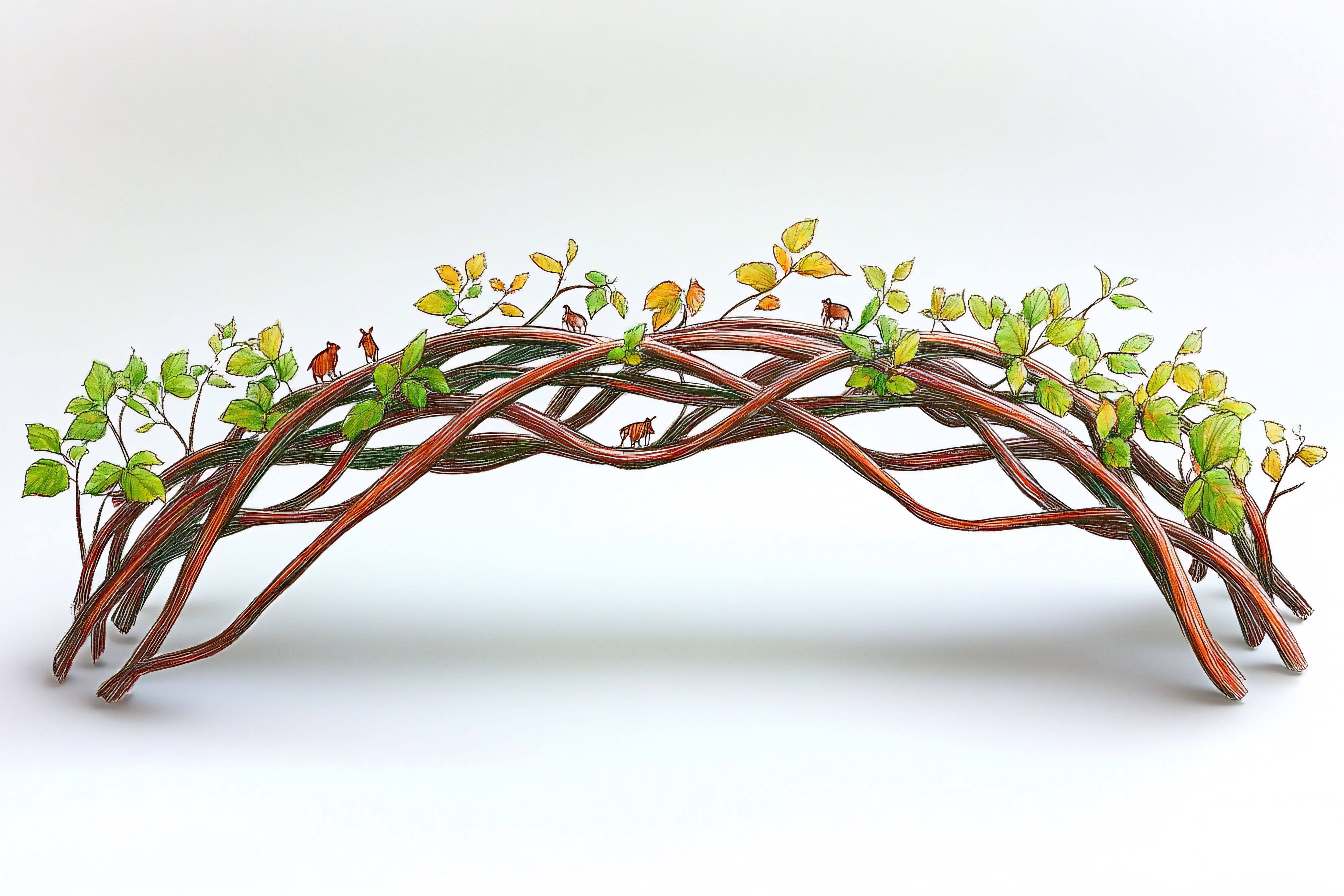 Archway Of Branches With Animals