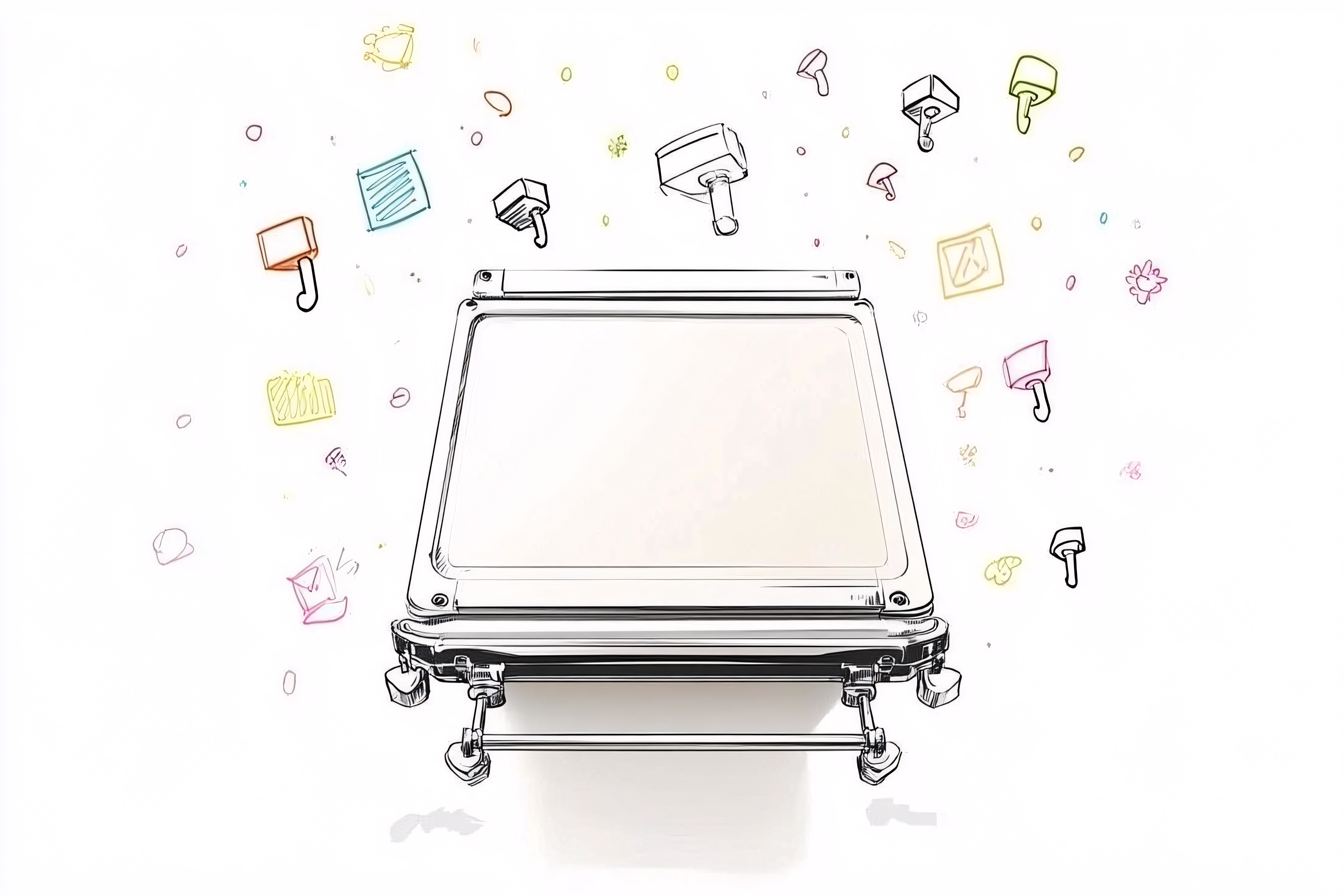 Artwork Of Suitcase with Floating Objects