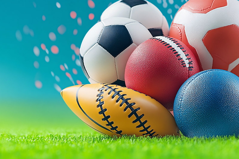Assorted Sports Balls on Green Field