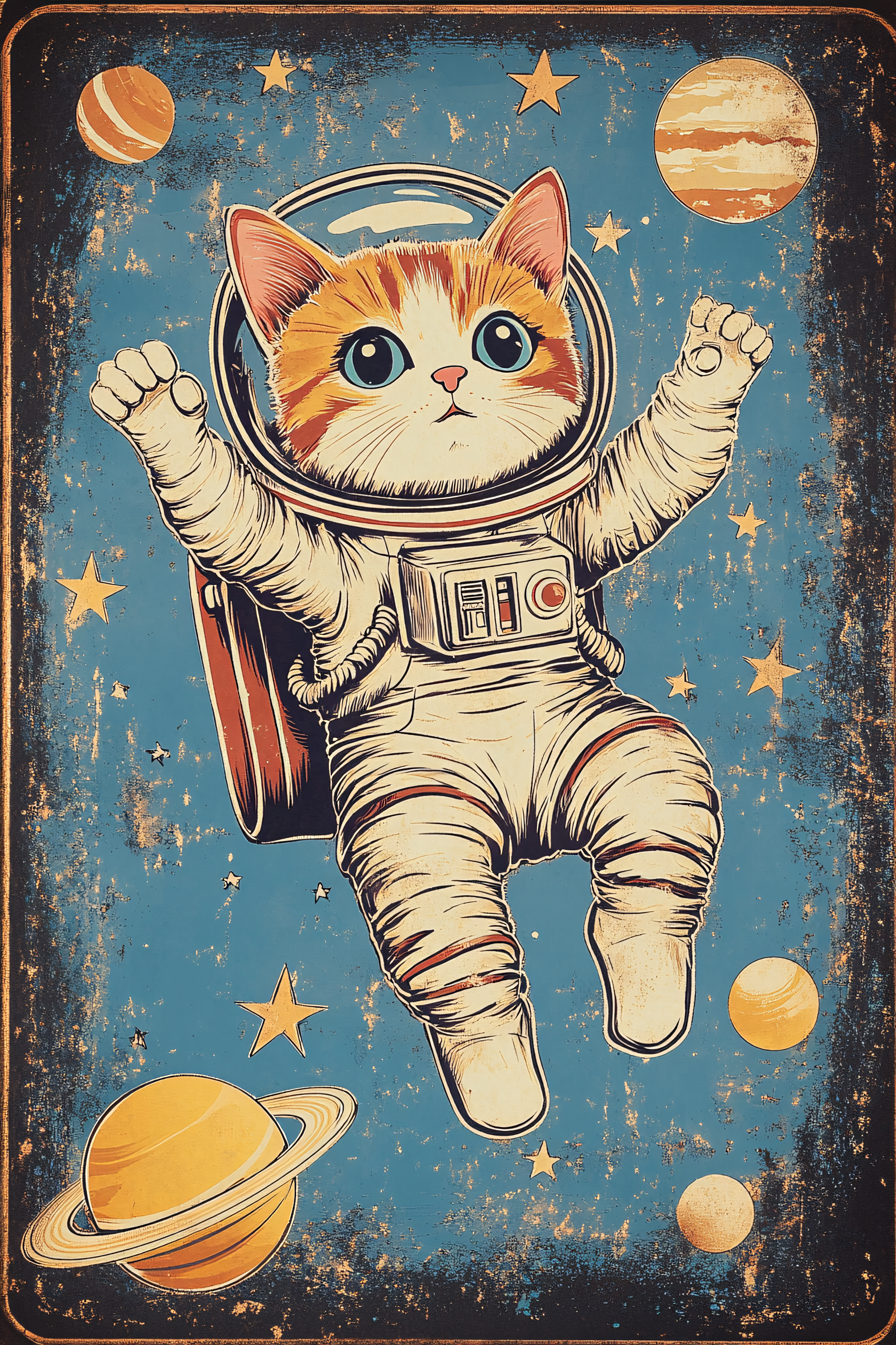 Astronaut Cat in Space