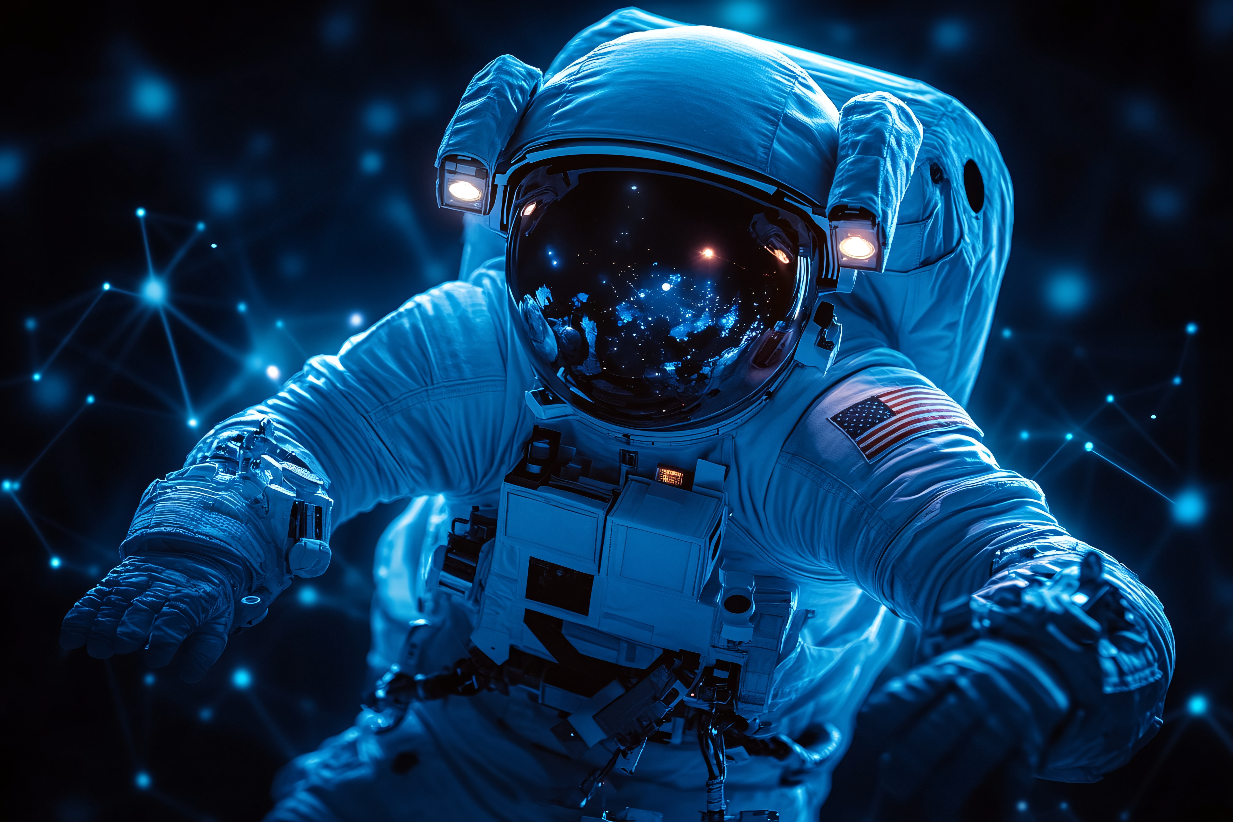 Astronaut In Digital Space