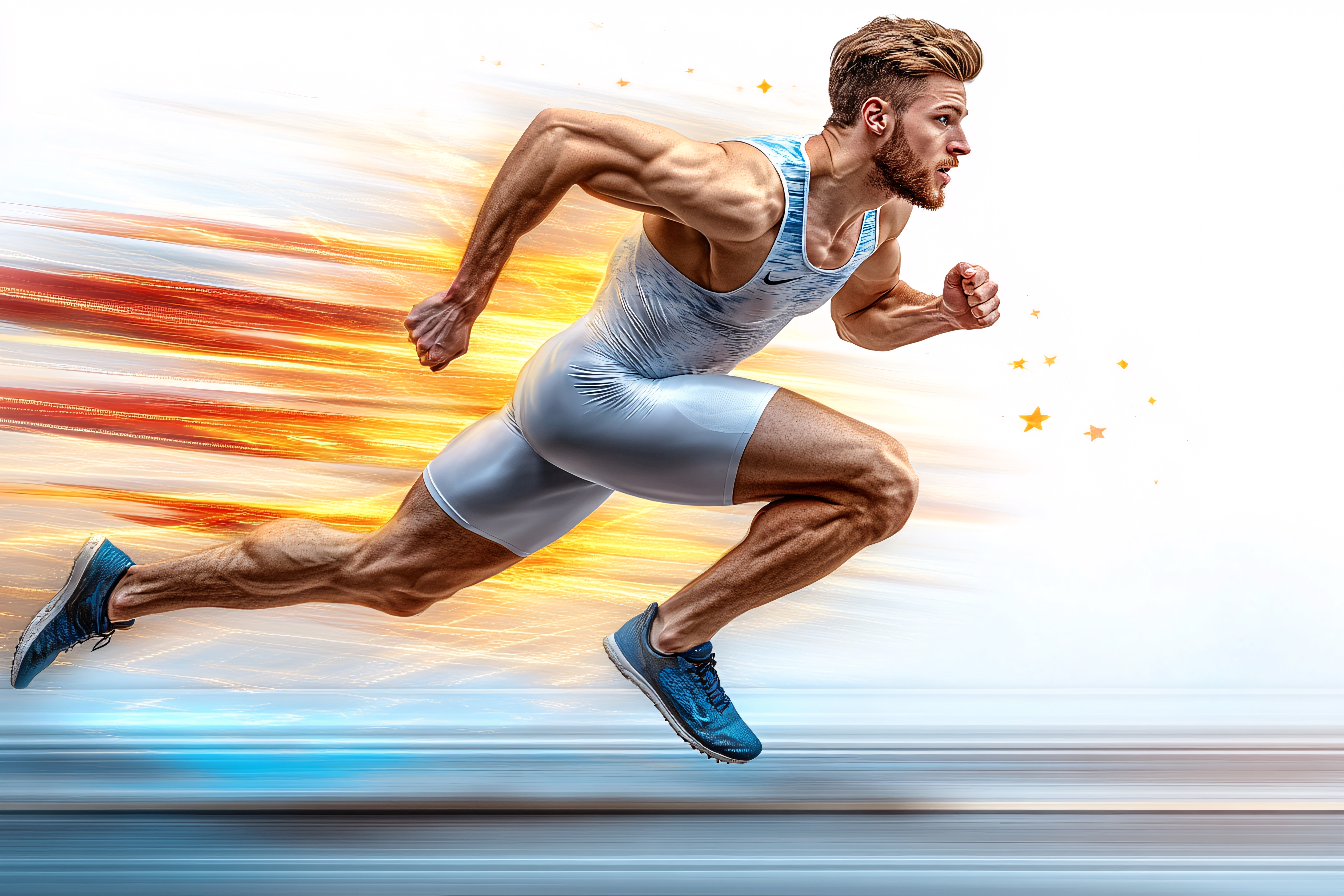 Athlete Sprinting with Motion Blur